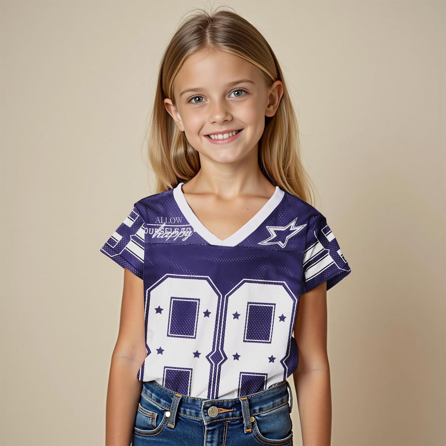 Girls Boy Jersey Shirt Y2k Baggy Shirt 88 Graphic Tshirt V Neck Outfit Kids Oversized Short Sleeve Summer Tee Top - Image 2