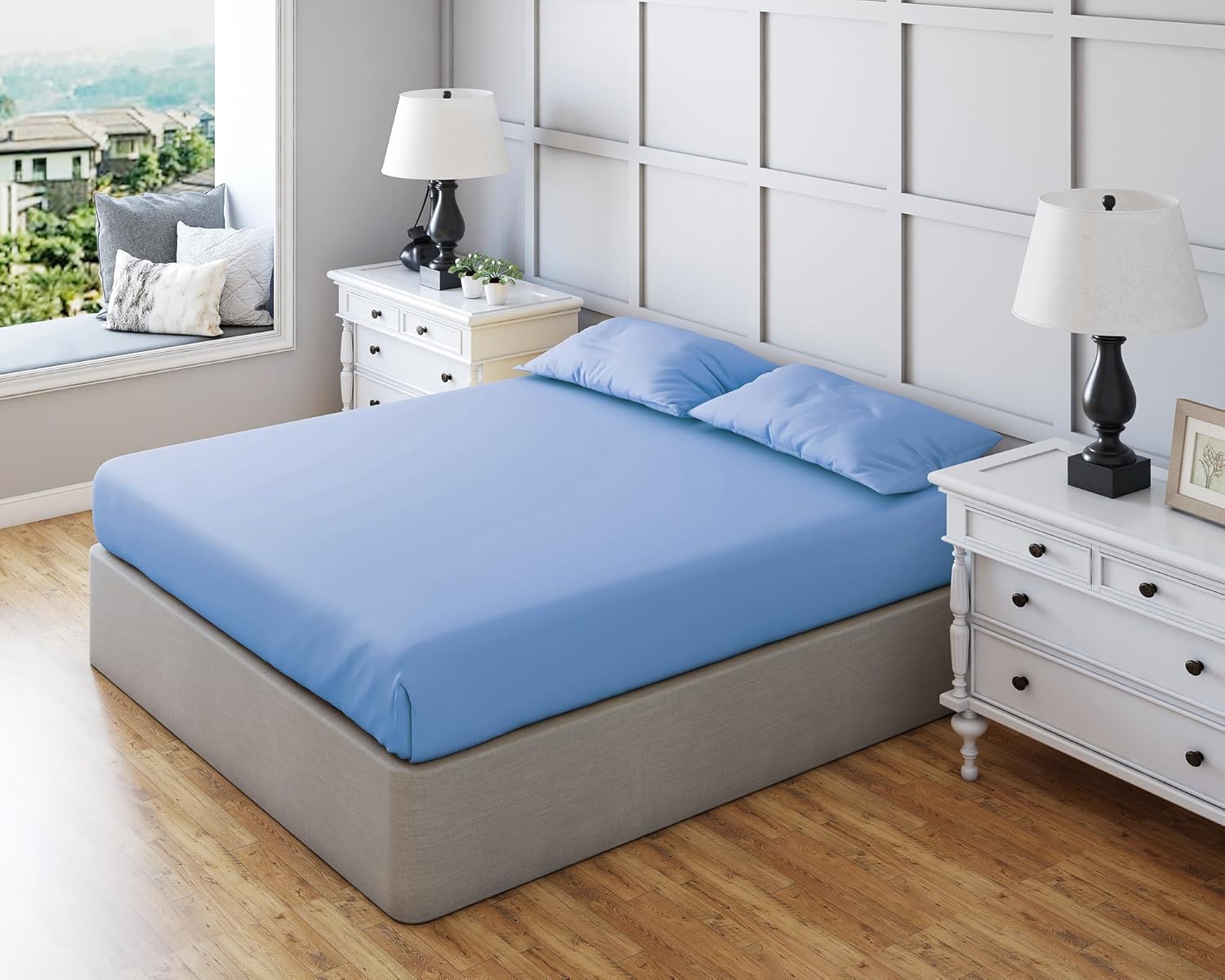 HOME SWEET HOME UK 30cm Deep Fitted Sheets Double Bed Super Soft 100