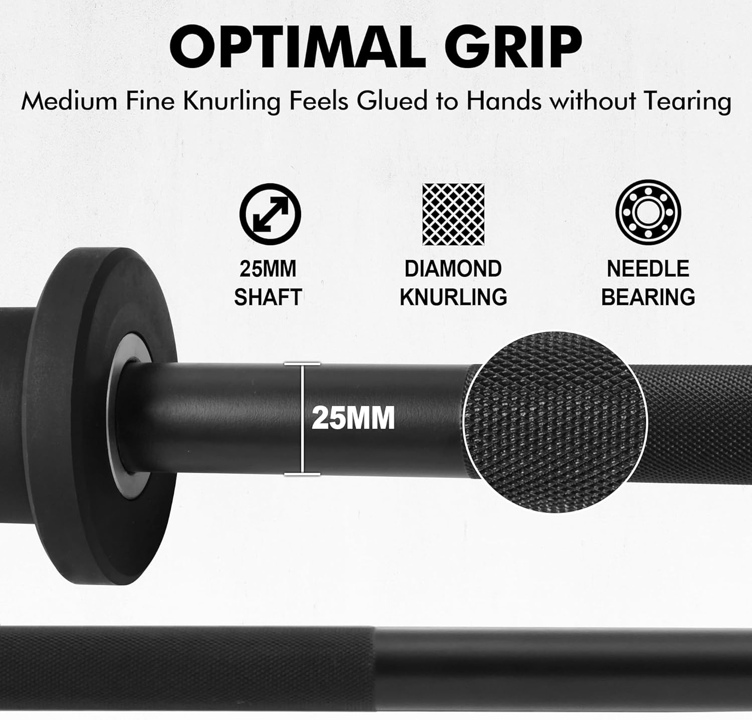 Mikolo EZ Curl Bar, 2 Inch Olympic Curl Bar for Biceps and Triceps, 47” Curling Bar with Knurled Grip, 700LB Barbell Bar with Multi-Angle Wrist-Friendly Design