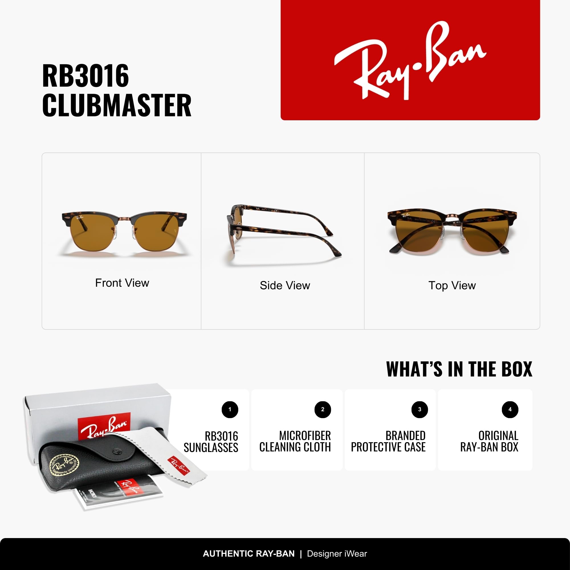 Ray-Ban 0rb3016 Occhiali da sole Unisex - Adulto (Pacco da 1)