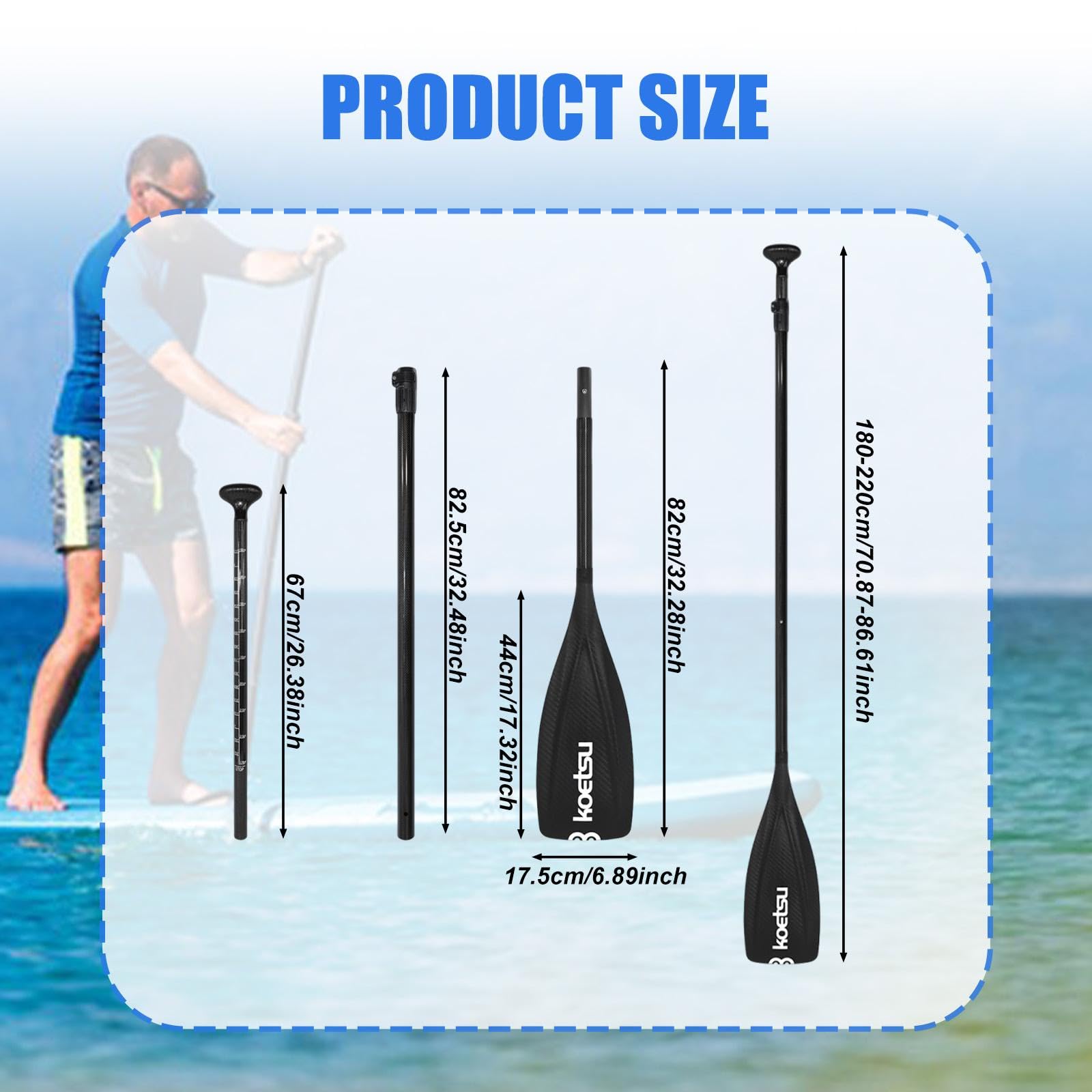 Kayak Paddel mit Einfacher Demontage Humanisiertem Design Kraftvollen Schlägen Und Langlebigem Material für Kanusport für Wasser