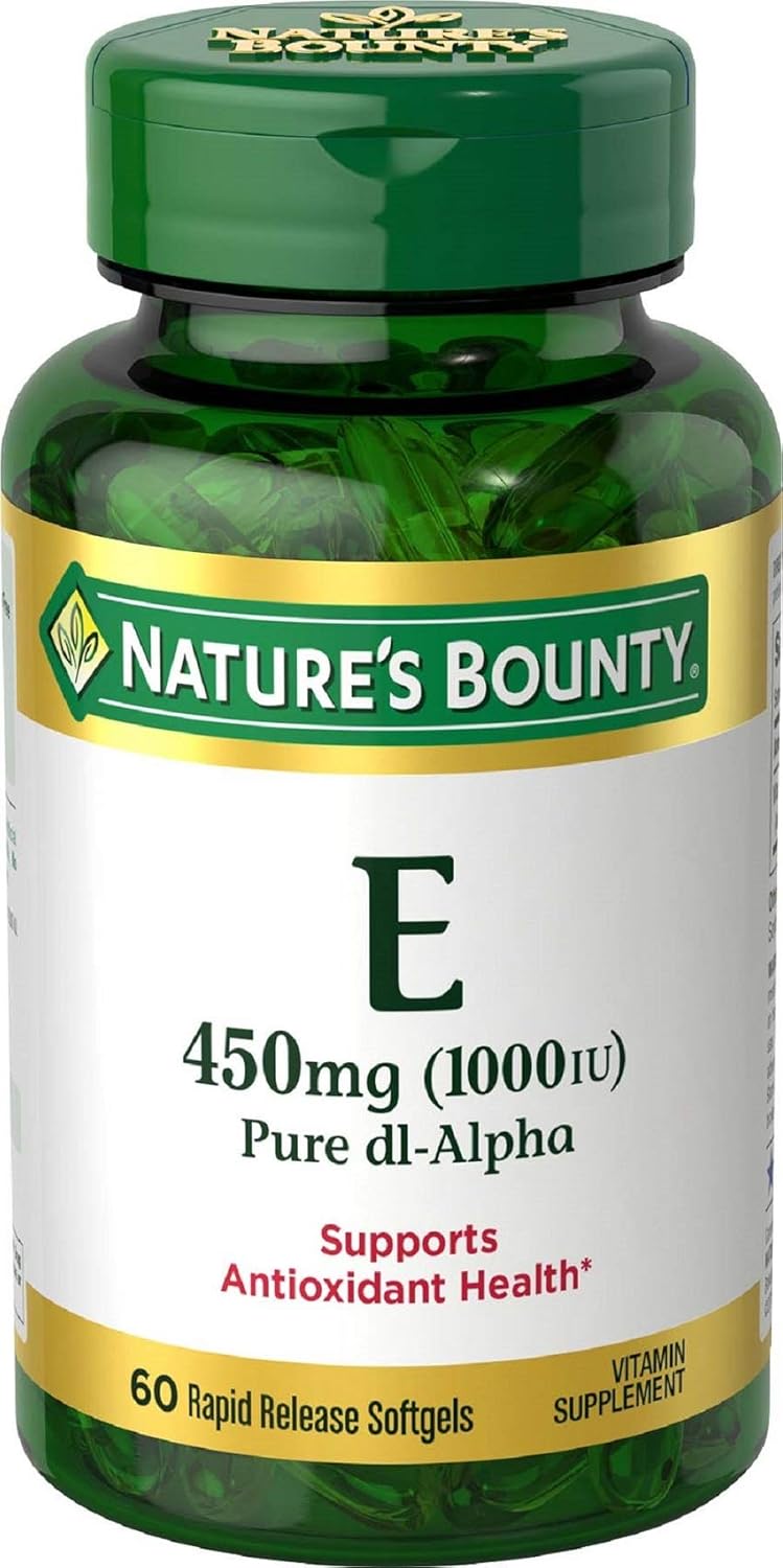 Vitamin E by Nature's Bounty, Supports Immune Health & Antioxidant Health, 1000IU, 60 Softgels : Health & Household