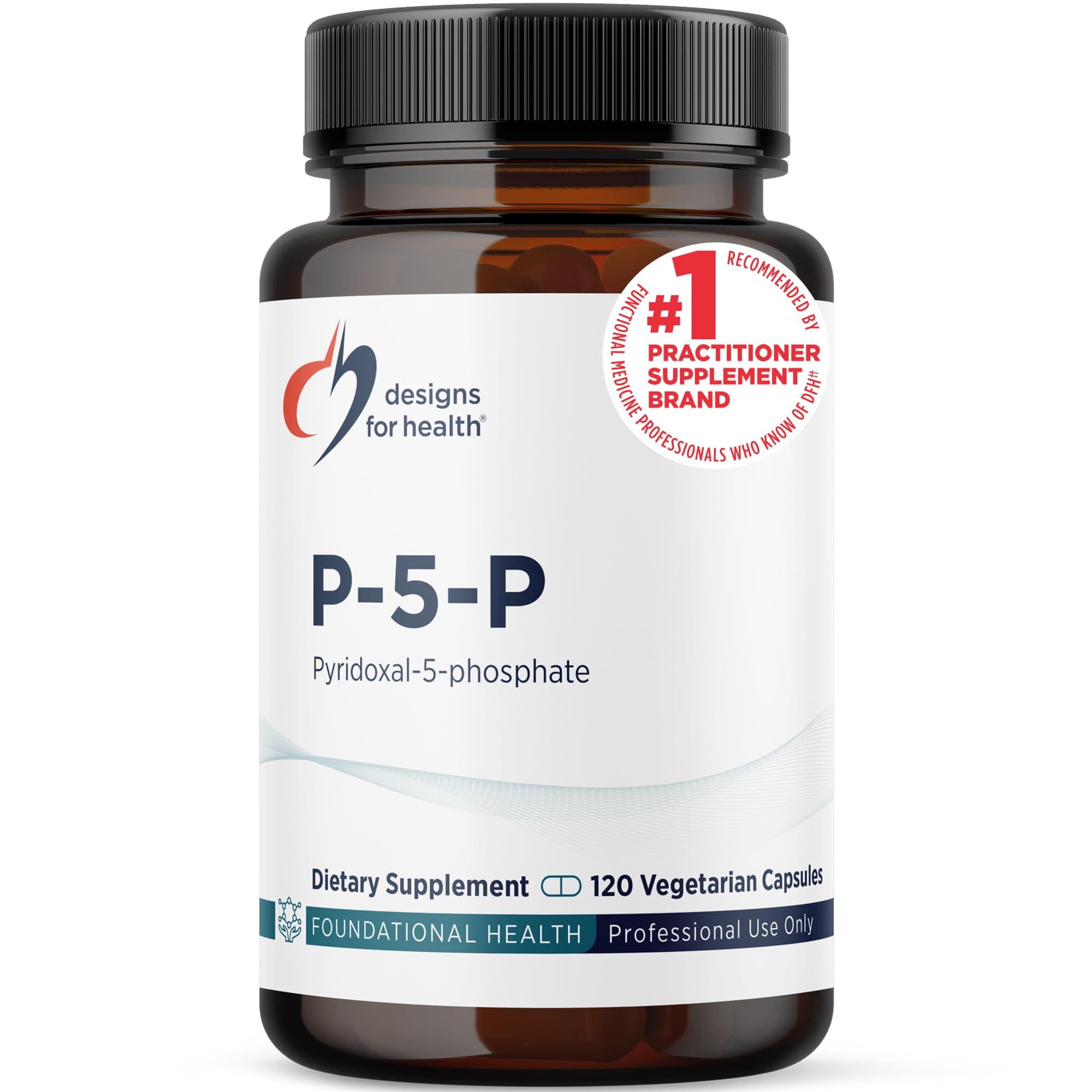 Designs for Health P-5-P - 50mg Vitamin B6 (P5P Pyridoxal-5-Phosphate) Supplement - Non-GMO, Vegan B-6 (120 Capsules)