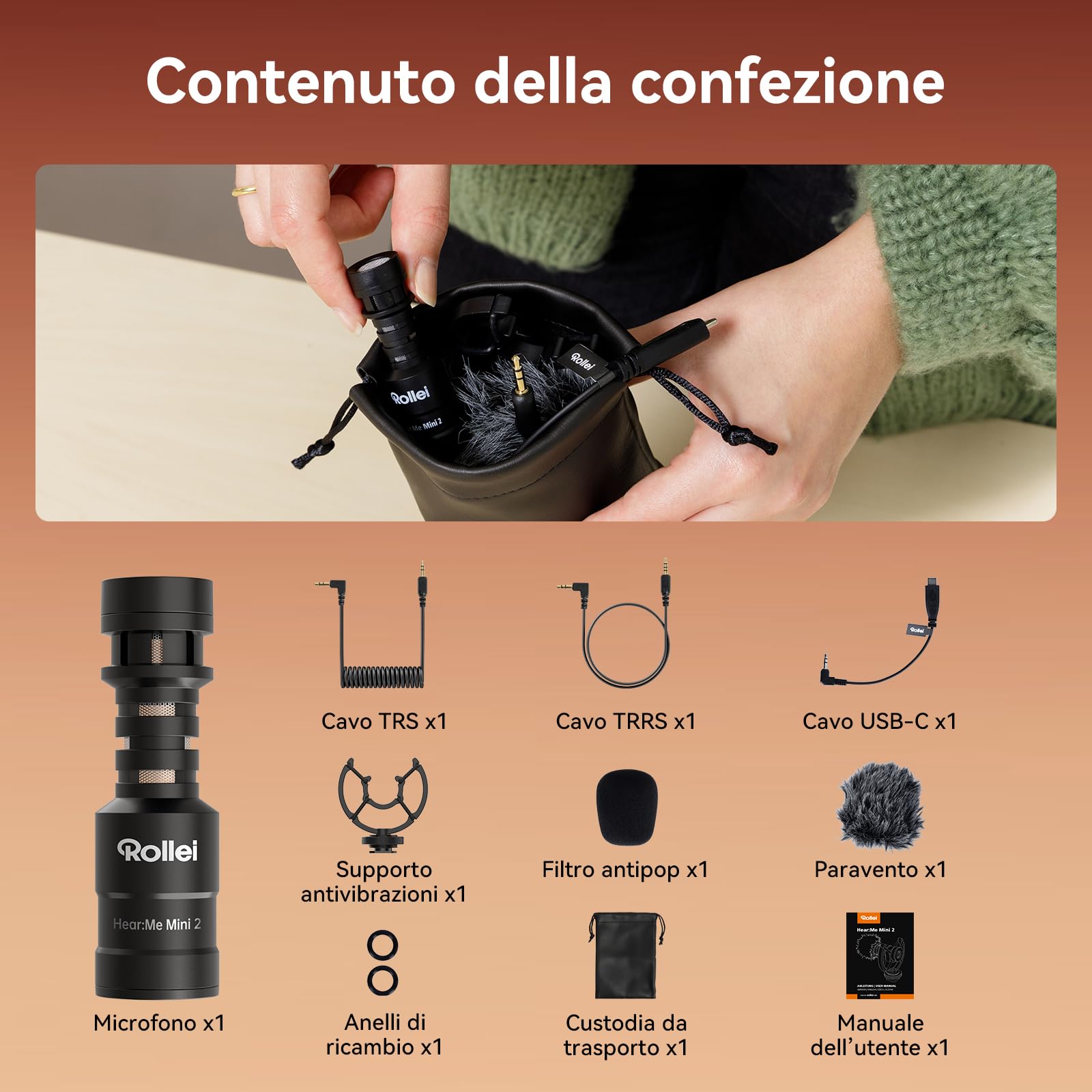 Microfono Fotocamera, Microfoni Direzionale Esterno Professionale per DSLR e Telefono Cellulari con Diagramma Polare Cardioide per Video Streaming su TikTok YouTube, Shotgun-Microfono-Fotocamera-Video