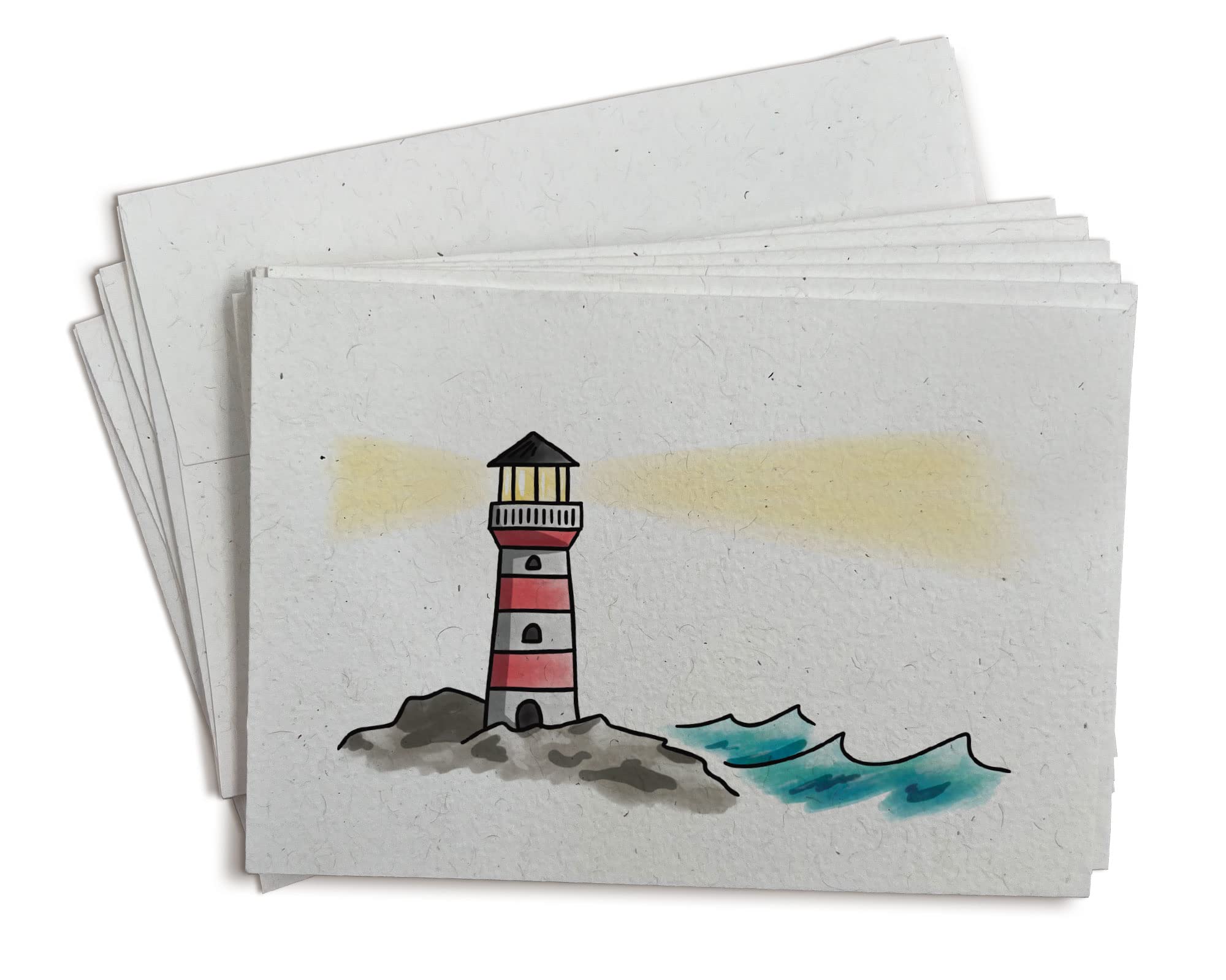 Sugartown Greetings Coastal Lighthouse Cards - 24 Lighthouse Note Cards with Envelopes - Nautical Ocean Note Cards Perfect for Lighthouse Thank You Cards or Thinking of You Cards