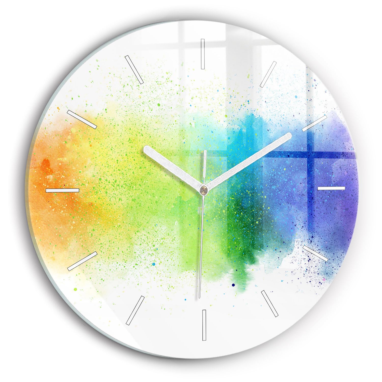 Horloge en Verre Moderne Wallfluent Horloge Murale Silencieuse 30cm