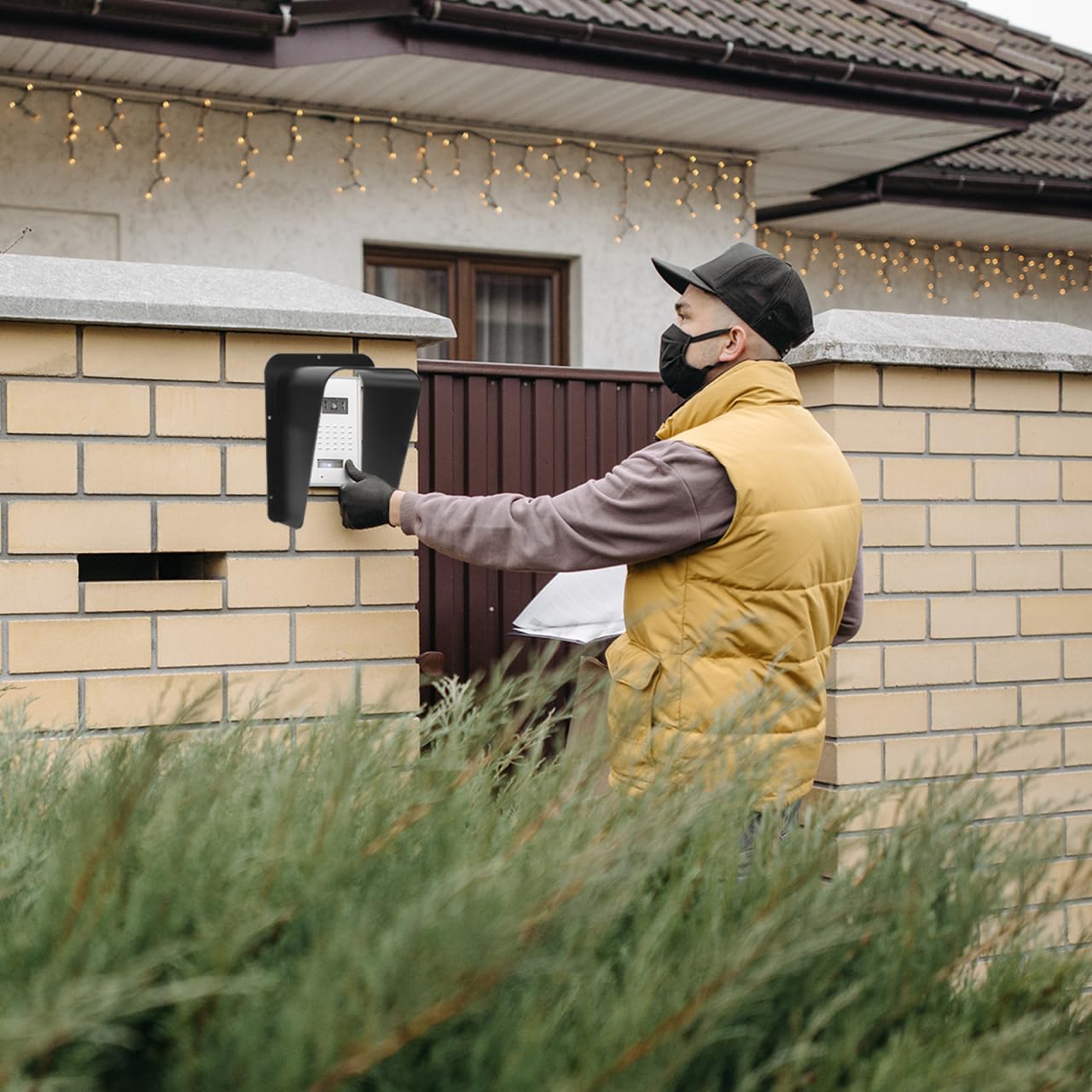 DOITOOL Cubierta De Lluvia Para Timbre Impermeable Acrílico Protector De Control De Acceso Exterior Compatible Con Máquinas De Tarjetas Y Timbres 8.46X6.88X3.93In