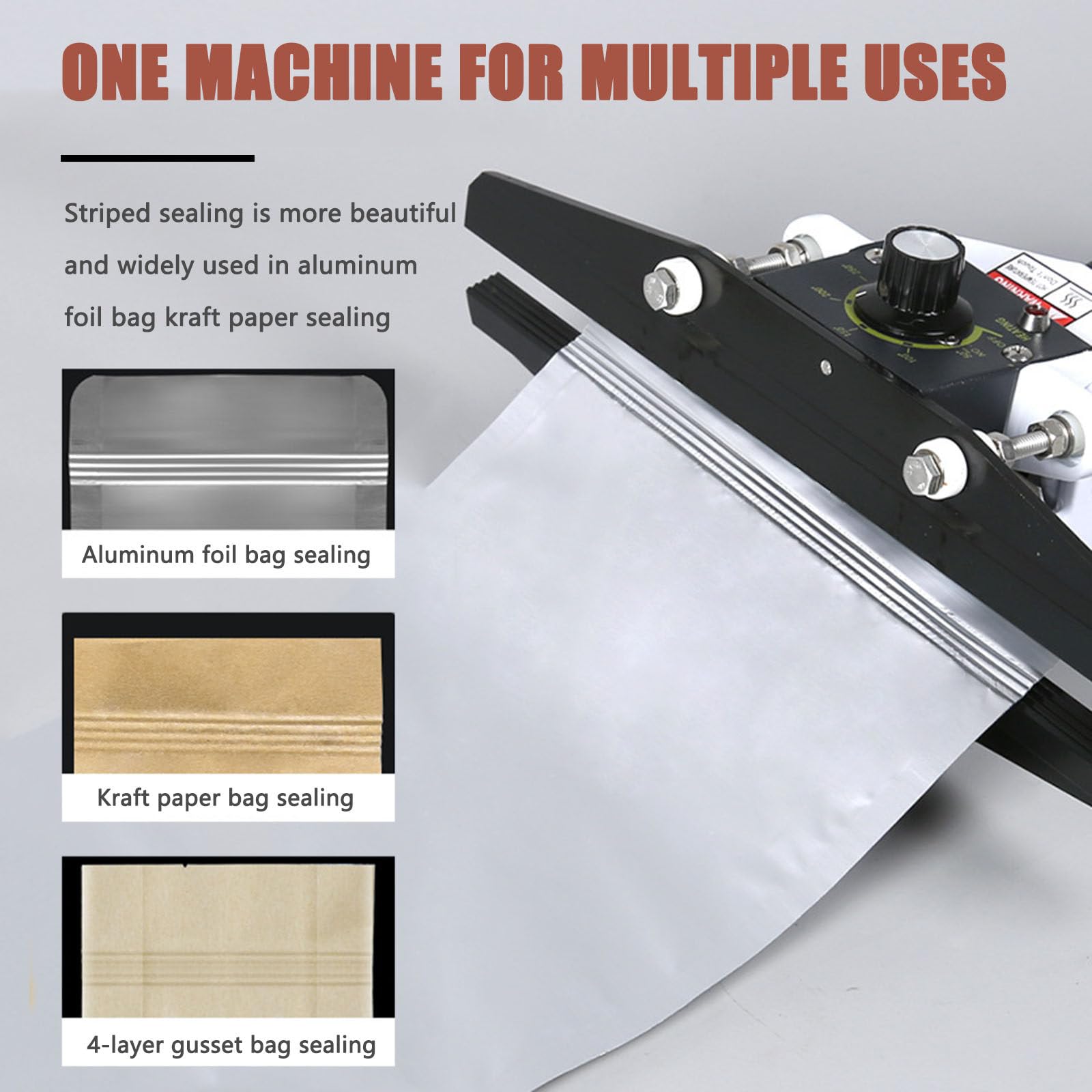 Sellador térmico portátil de mano para bolsas de almacenamiento de aperitivos y alimentos, temperatura ajustable, ancho de sellado de 10 mm