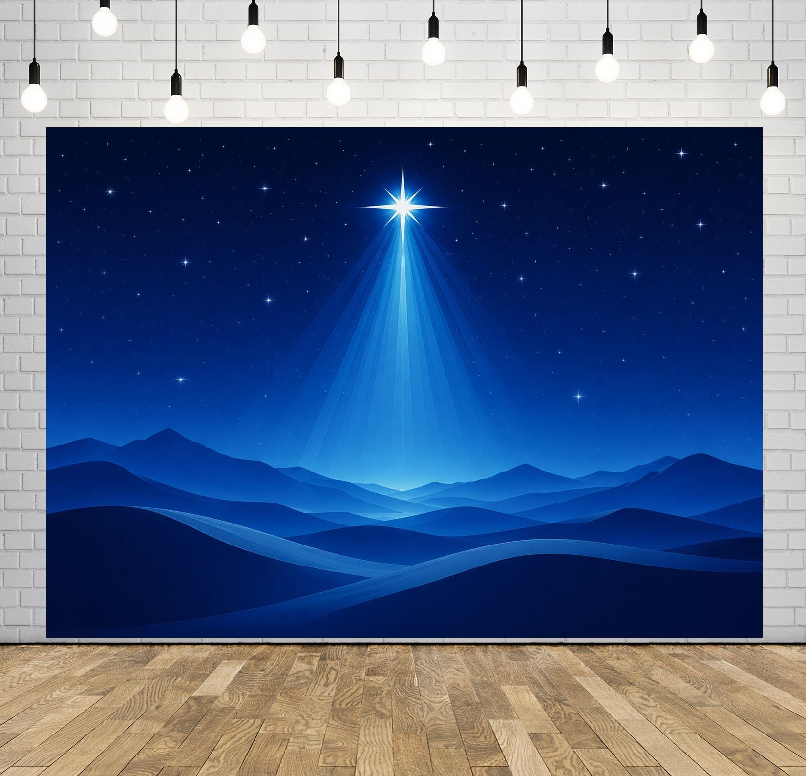 BELECO 2.5x2.5m Sfondo in tessuto stella di Betlemme Natività deserto