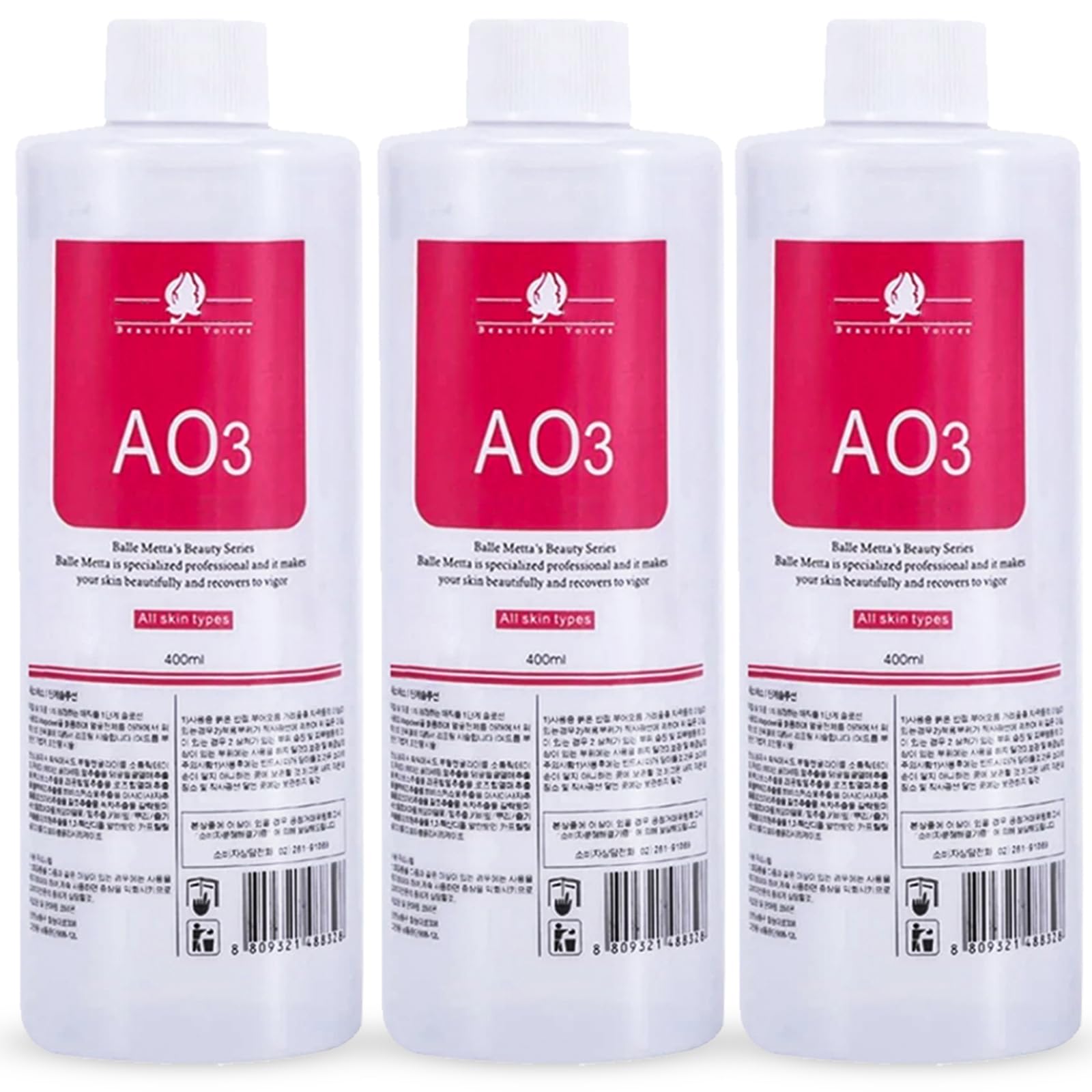 YMEYFAN Hydrafacial Solution AO3 for Hydrafacial Machine Professional, AS1 SA2 AO3 Aqua Peeling Solution Hydra Serums for Facial Cleansing, Face Skin Care, Hydrating, Exfoliate (400ml/3Pcs)