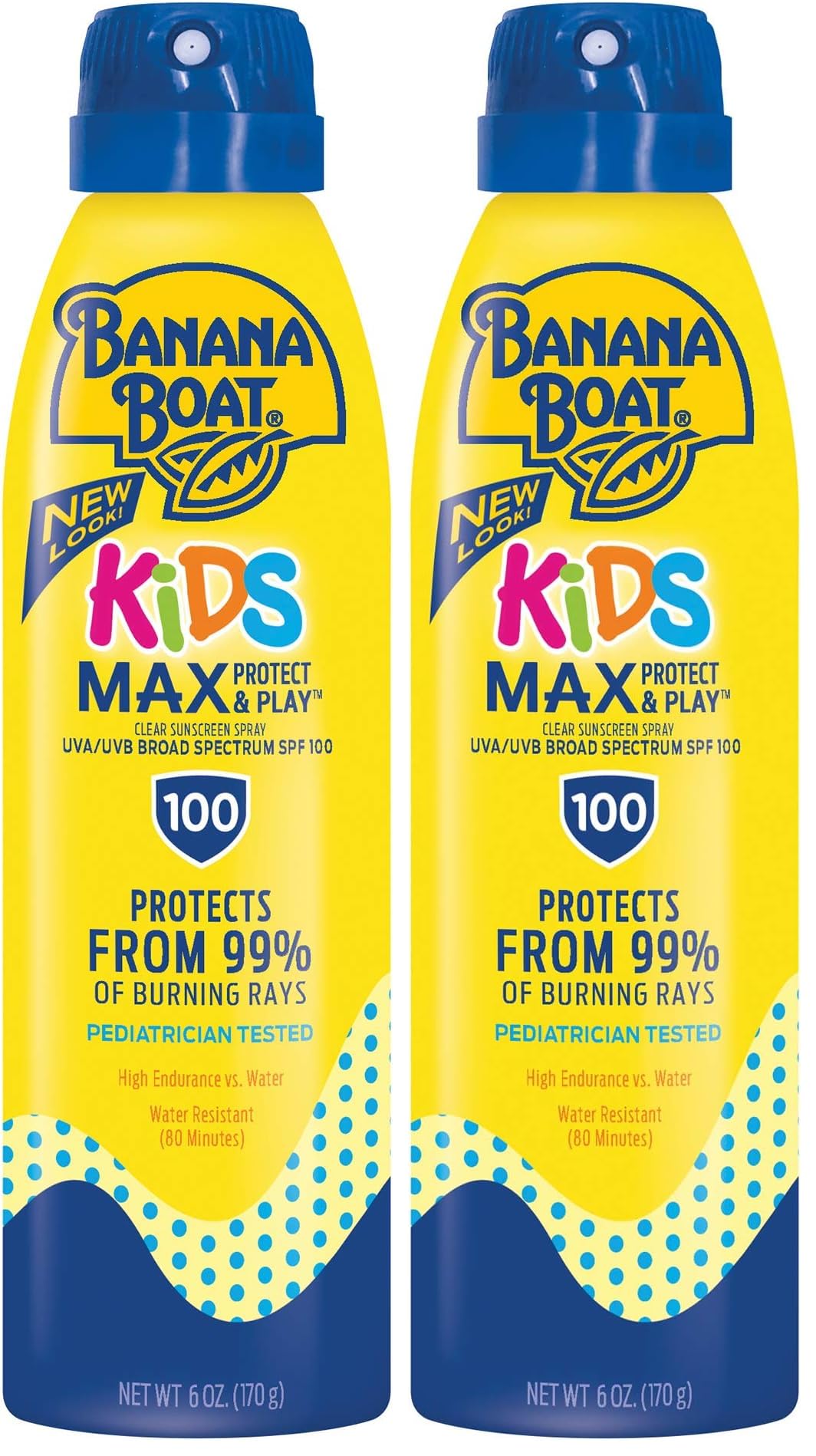 Sunscreen, SPF 100, Spray | Kids | Clear | 6 OZ | Pack of 2