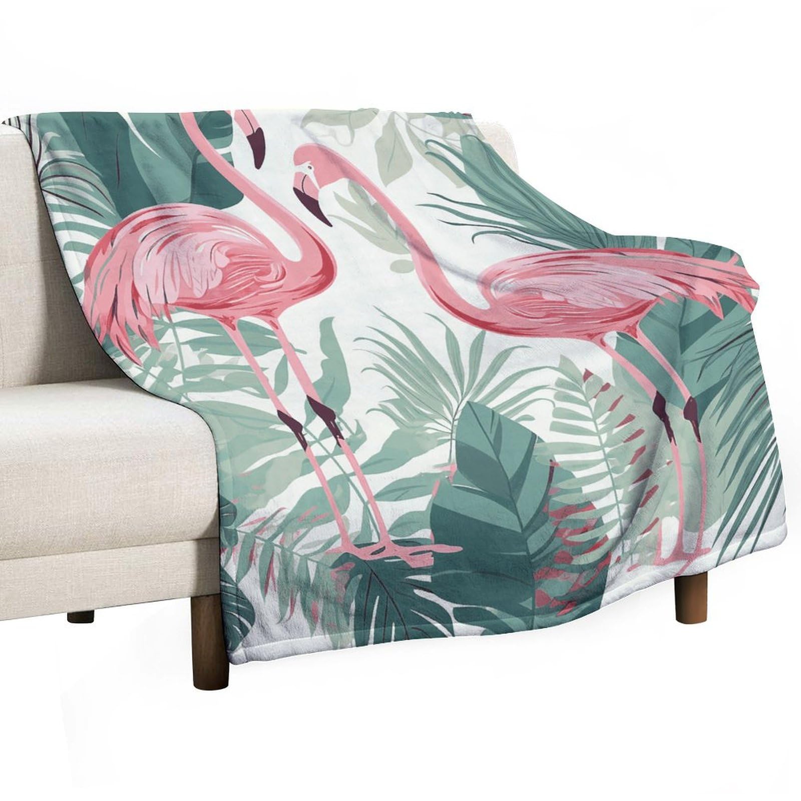 Couverture en flanelle douce dessin animé flamant rose pour des soirées cocooning