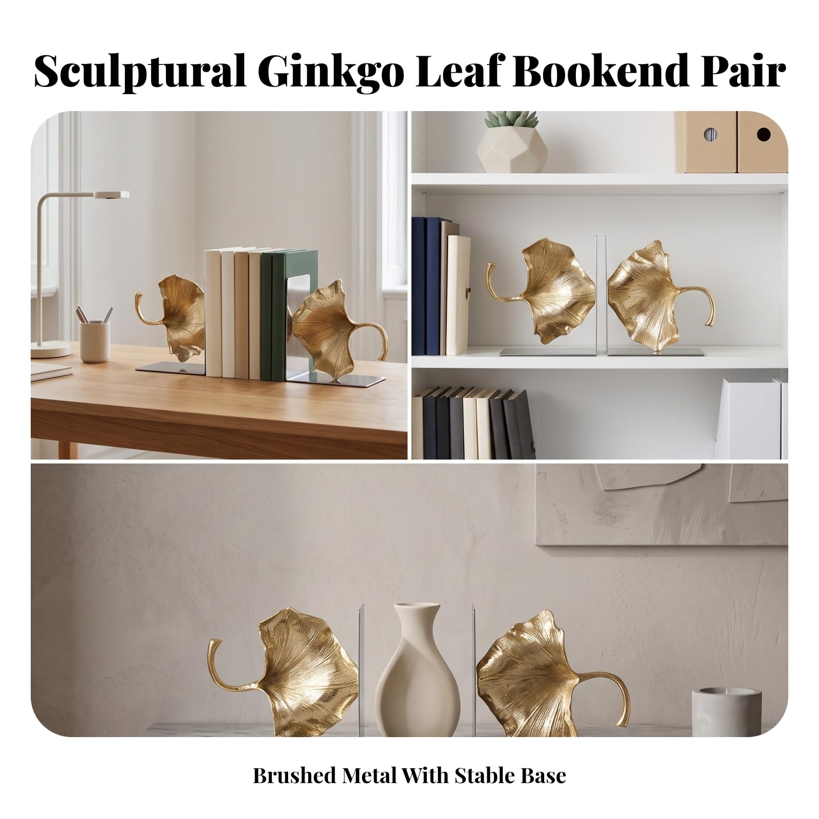 Kunstvoll Buchstütze mit Ginkgoblatt