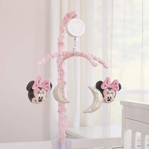 Miniatura 2 de Disney Minnie Mouse Twinkle Twinkle Minnie Rosa, Blanco y Dorado Metálico Móvil Musical