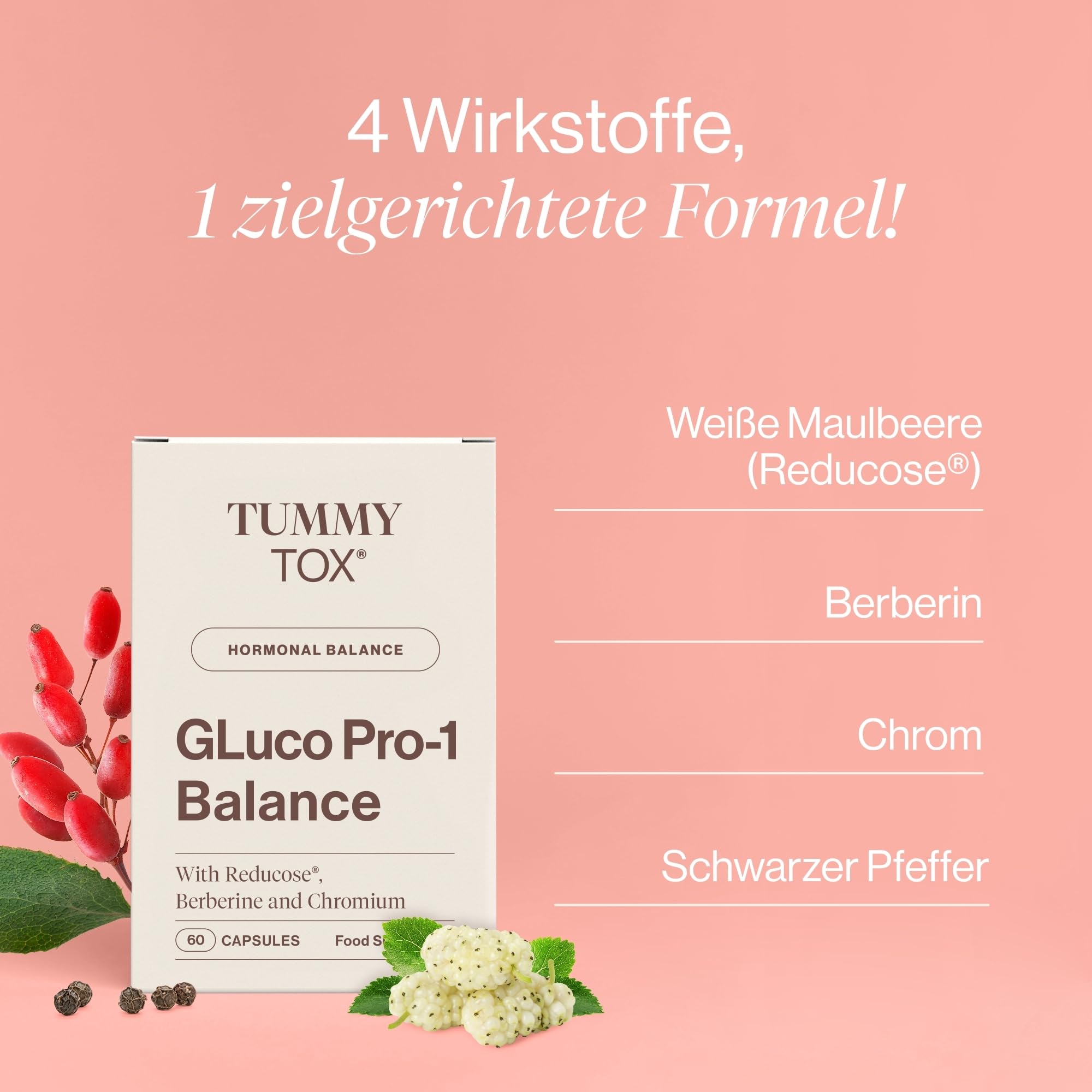 TummyTox GLuco PRO-1 Balance mit Berberin und Chrom, 60 Kapseln