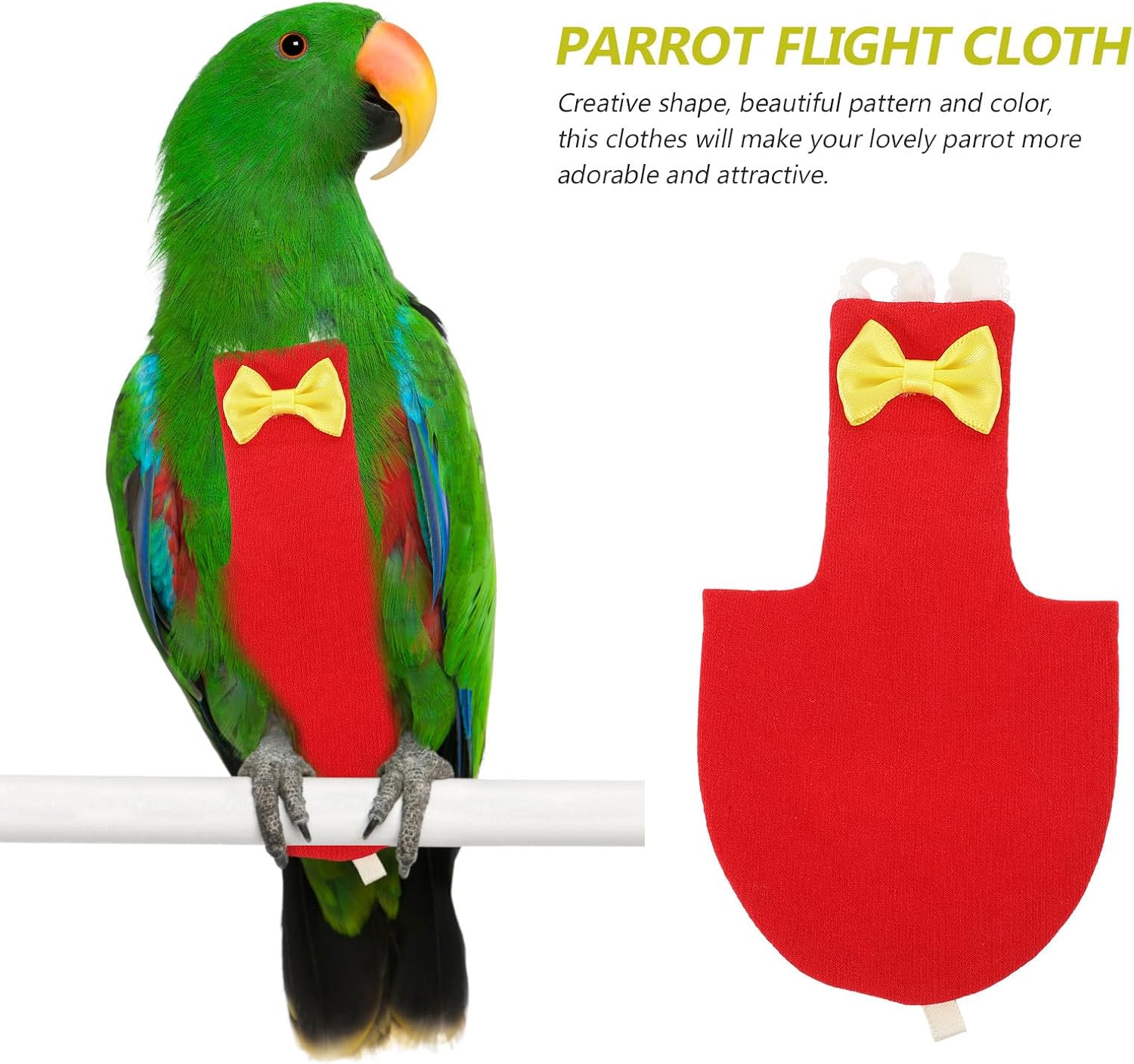 MERRYHAPY Parrot Diaper Flight Suit Washable Bird Clothes for Large Parrots with Liner Red Size L Suitable for Outdoor Use