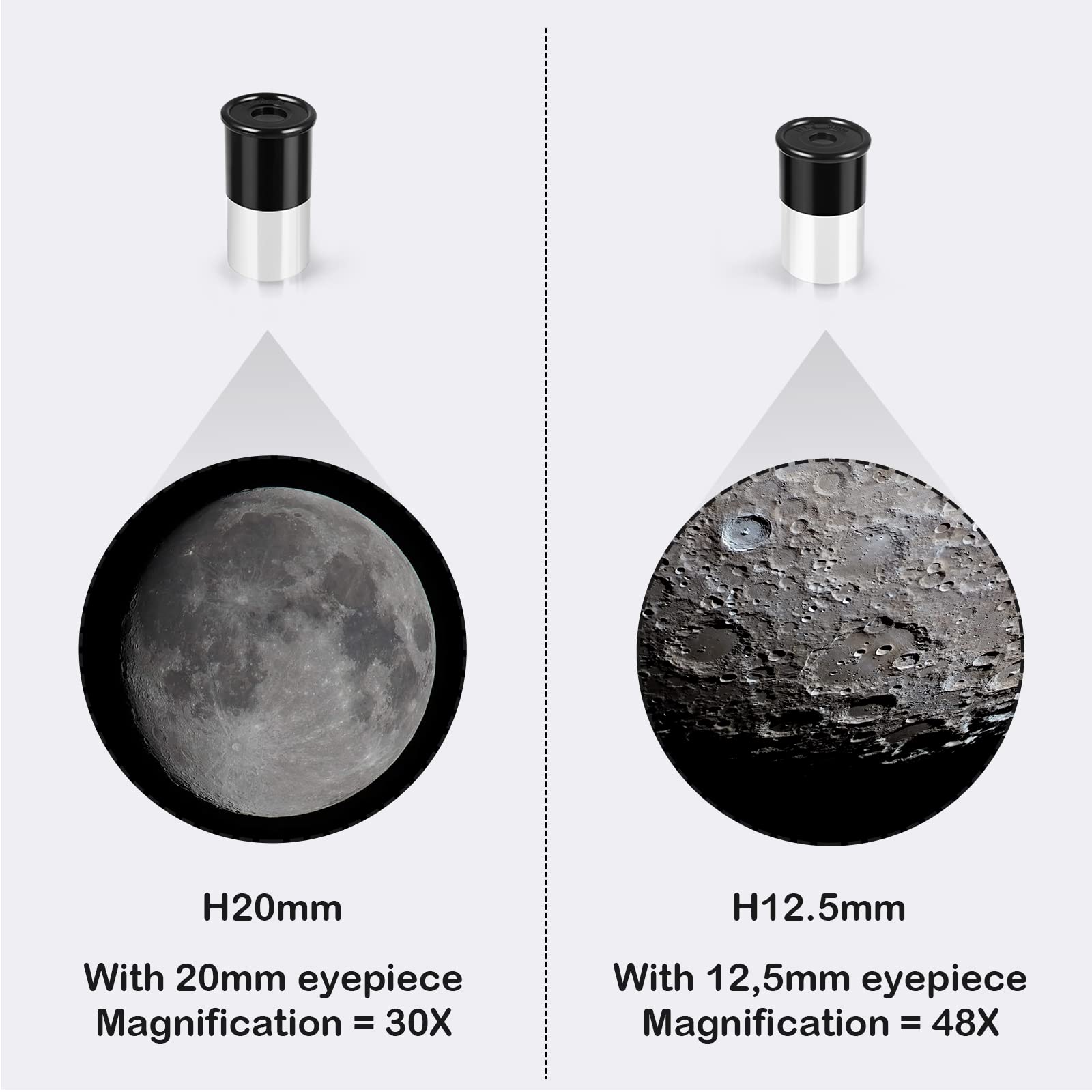 Cowiewie Telescopio F60050M/5, Ingrandimento 18x e 60x Telescopio Astronomico con Treppiede in Alluminio, Guarda la Luna, Regali di Natale Compleanno per Bambini
