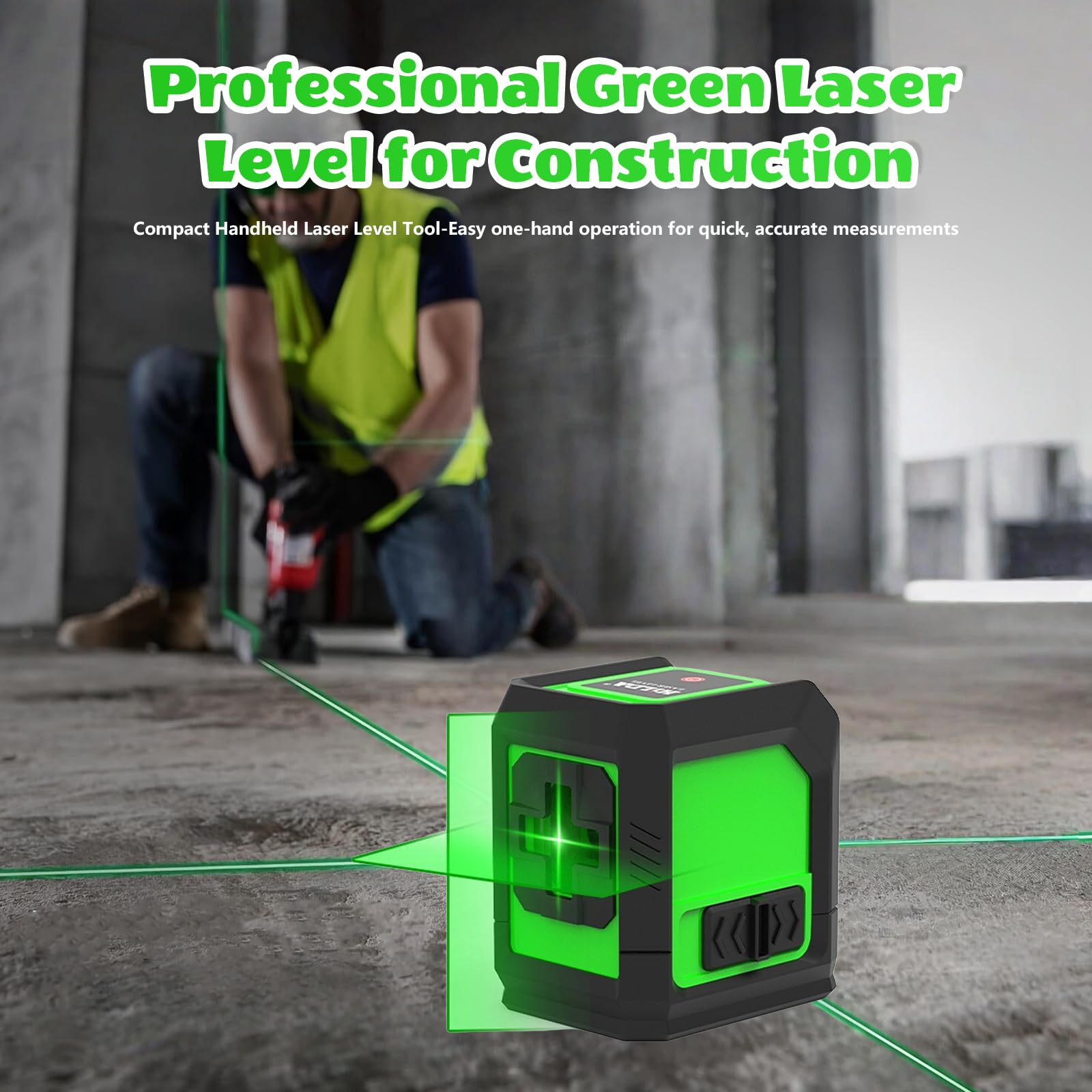 Laser a linee incrociate con treppiede, livella laser con treppiede, autolivellante con doppio modulo laser, laser a linee incrociate, verde, per lavori interni e ristrutturazioni fai da te