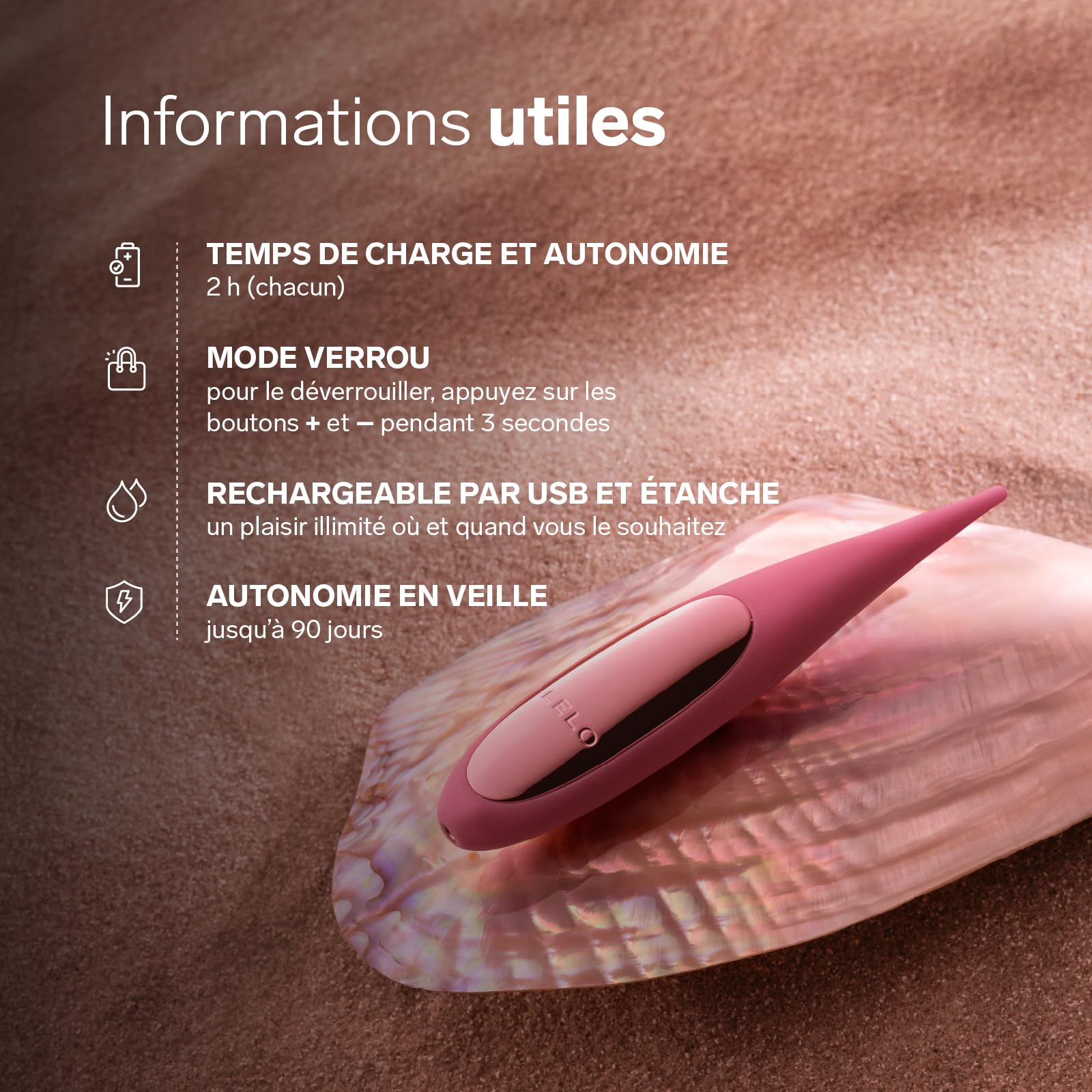 LELO DOT Travel Petit Vibromasseur Femme Stimulateur Clitoridien Doté de 8 Modes de Plaisir qui Effectue des Mouvements Oscillatoires En Huit Vibromasseurs Feminin, Pink