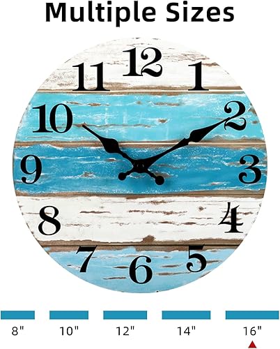 Miniatura 2 de CHYLIN Reloj de pared de 16 pulgadas, relojes grandes para exteriores, para patio, piscina, playa, decoración de casa, relojes tropicales para