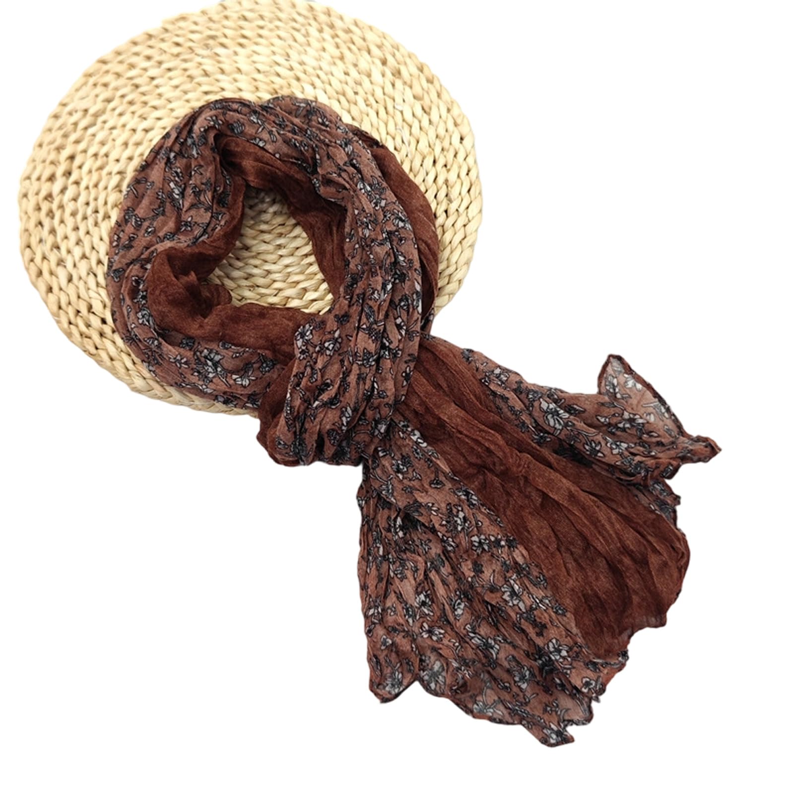 MICFENY Stylish Pleated Scarf Soft Wrinkles Texture Unisex Neck Accessory For Cold Weather Casual Formal Occasion Dressingup