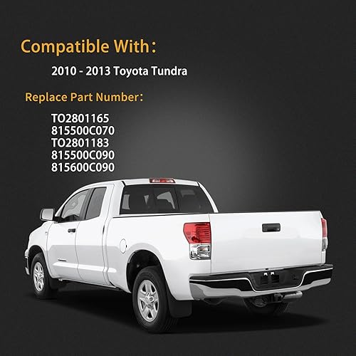 Miniatura 6 de Conjunto de luz trasera compatible con Toyota Tundra 2010-2013, luces de freno traseras derecha del lado del pasajero, arnés de cableado reemplaza#