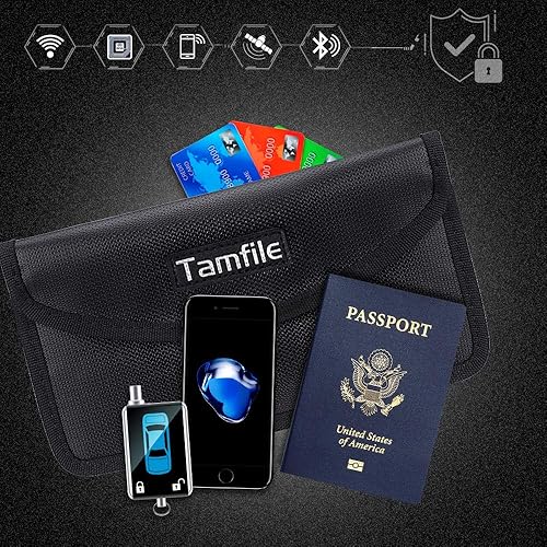 Miniatura 6 de Bolsa Faraday ignífuga con cremallera anti-seguimiento EMF GPS RFID bloqueo de señal de coche cartera blindaje bolsa protectora para teléfono