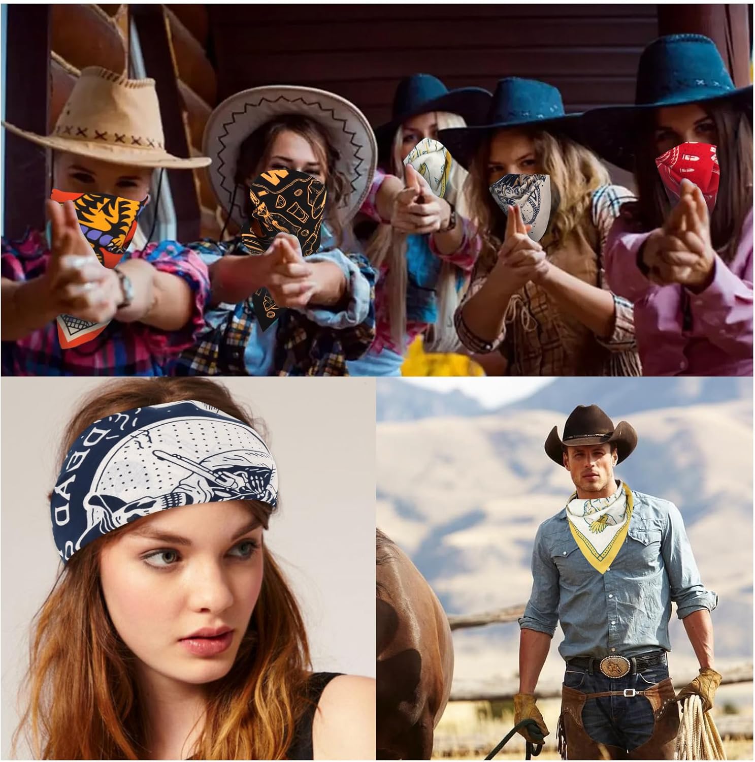 6 Pack 22"x22" Lightweight Bandanas for Women & Men 100% Cotton Bandana - Image 7