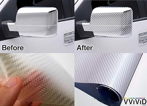 Miniatura 2 de VViViD Rollo de película adhesiva de fibra de carbono transparente y transparente (3 x 5 pies)