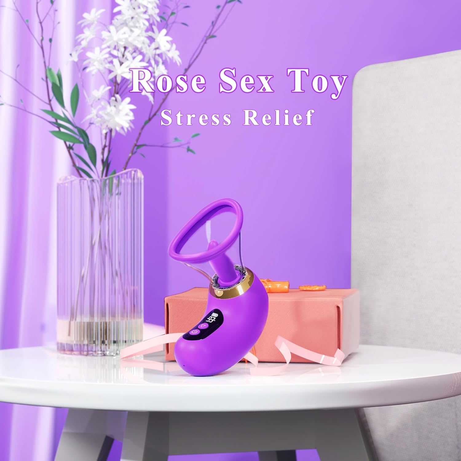 Rose Toy Adult Toys - 5IN1 AI APP Vibrator Sex Toys for Women Sucking Vibrator, 3 Sucking, 9 Tongue Licking & Vibrating Sex Toy, 2 Removable Cup LCD Display Clitoral Vibrators Sex Novelties