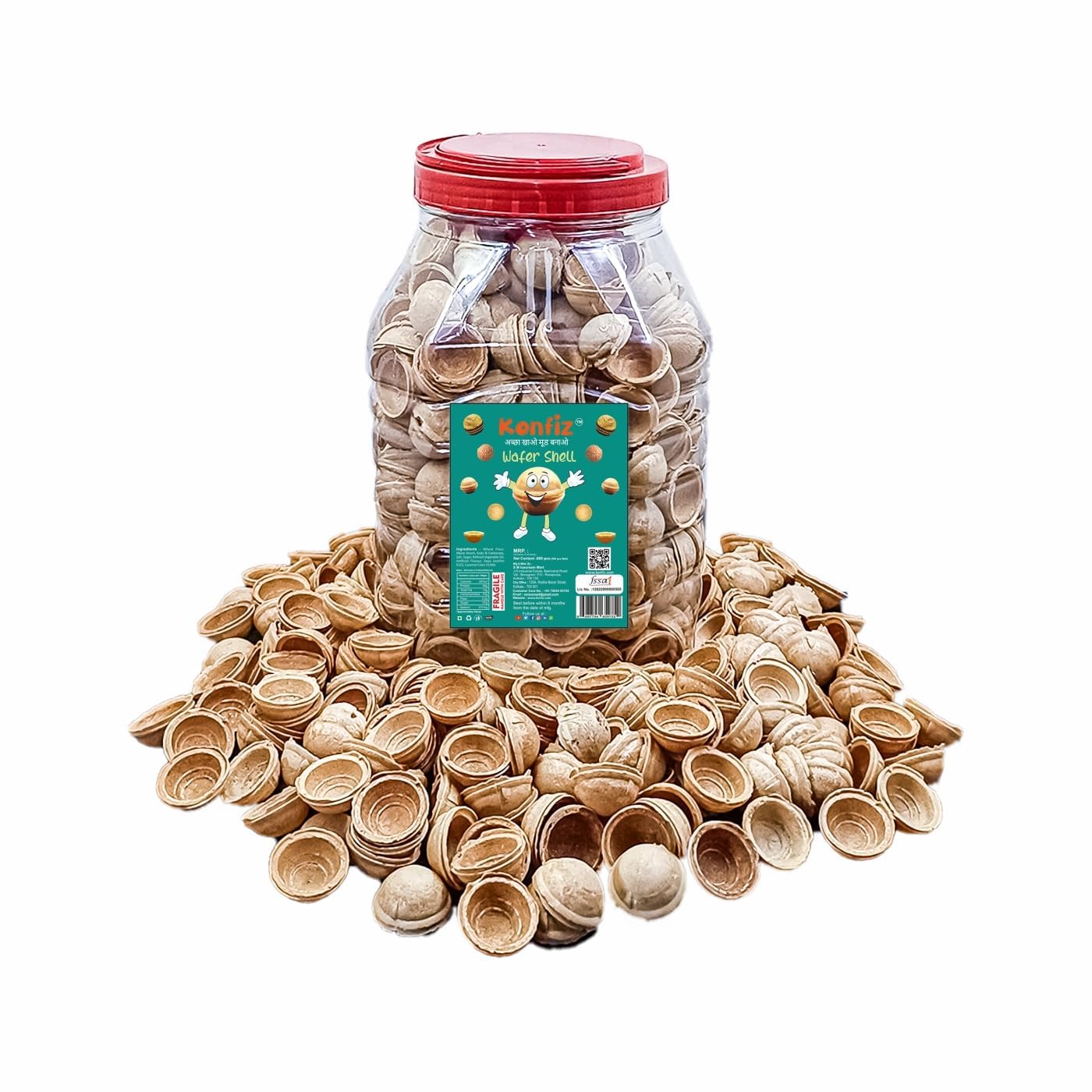 Konfiz Wafer Shell 600 Pcs | Crispy Mini Wafer Cups for Chocolate, Cream & Dessert Filling | Ready-to-Fill Edible Wafer Shells | Fresh & Crunchy | Ideal for Baking, Parties & Homemade Treats-image-11