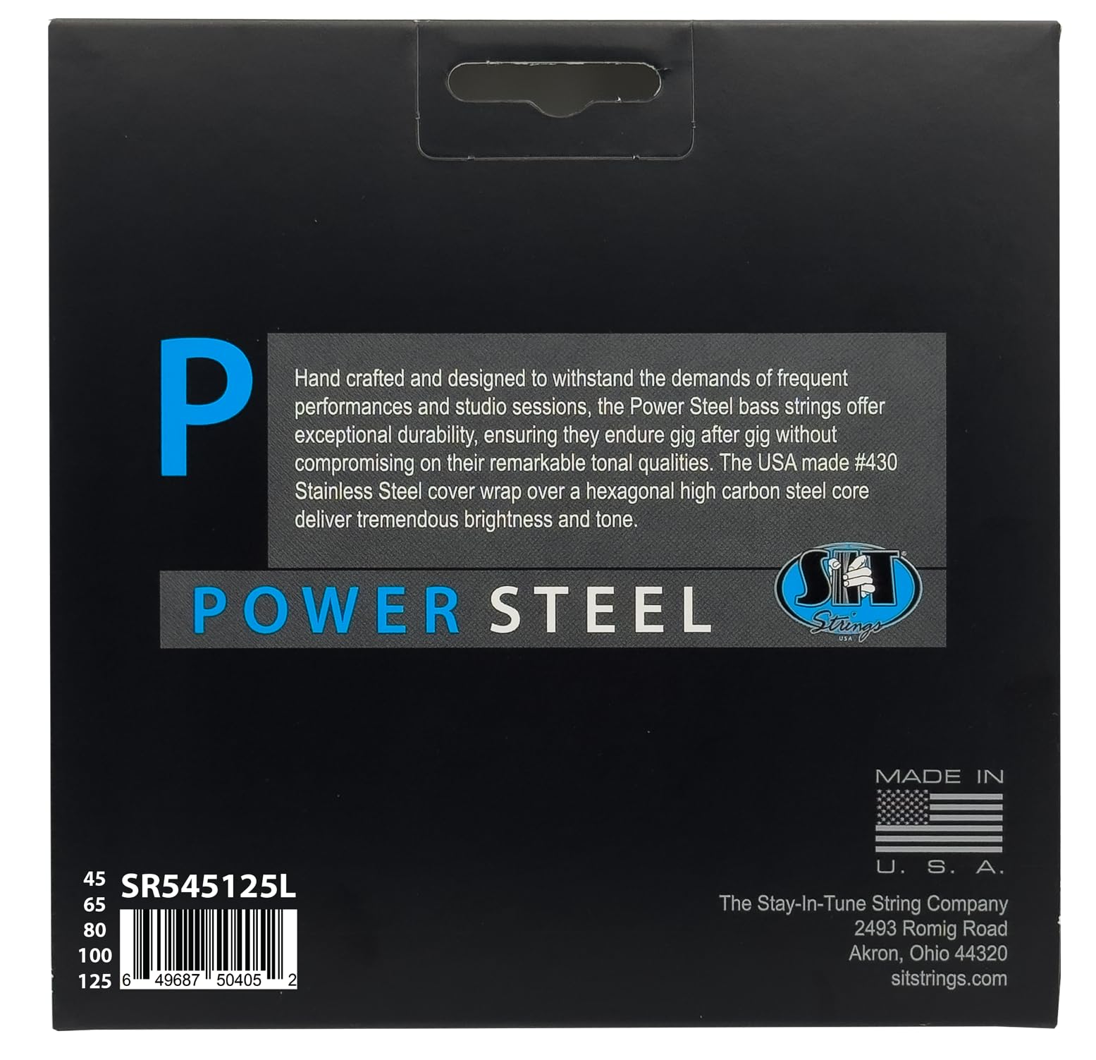 SIT PSR545125L Power Steel Zestaw strun do gitary elektrycznej Średni pociągnięcie