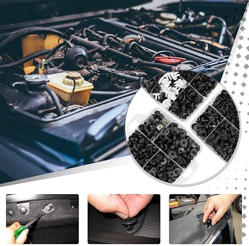 Miniatura 7 de Clips de retención para automóvil, remaches de plástico, 905 piezas de tornillos de metal para automóvil, juego de pasadores de presión de fijación