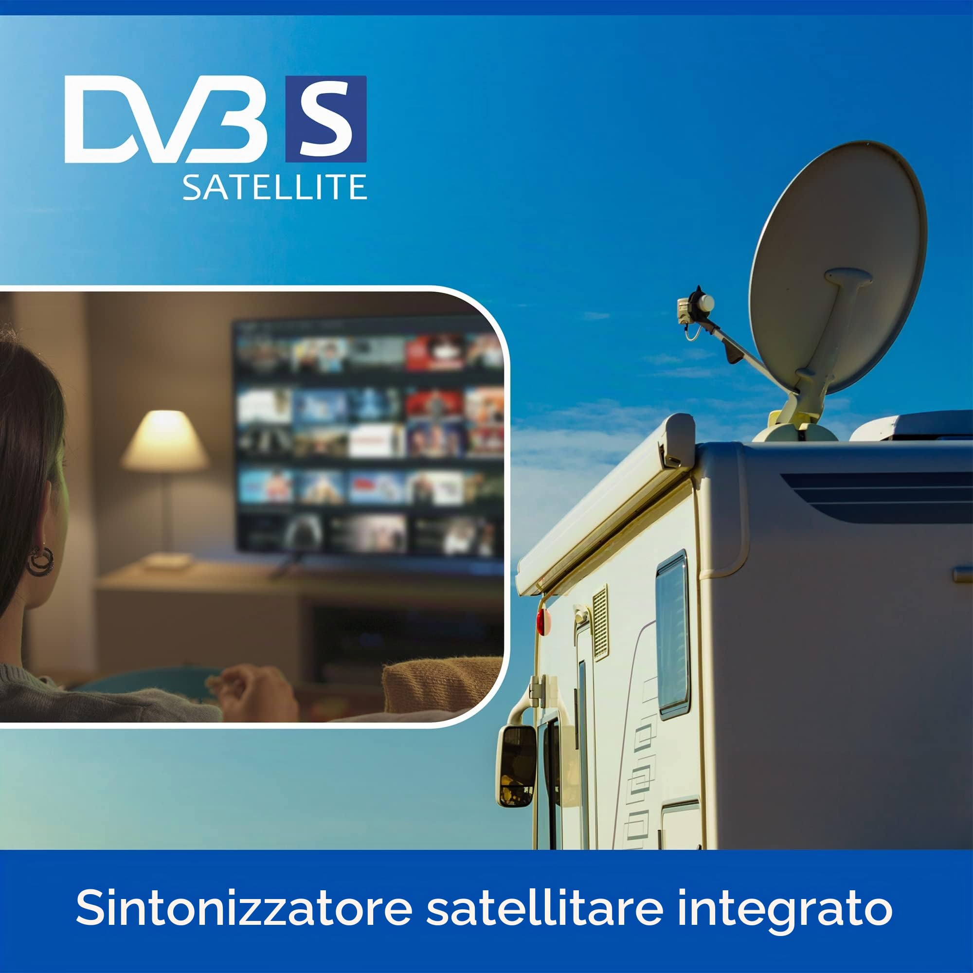 Cello CTRAV-24TZ Smart TV LED 24" 12V per camper e campeggio, Tizen OS di Samsung, Gaming Hub, altoparlanti Pitch Perfect, Bluetooth, triplo sintonizzatore