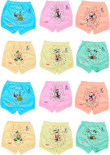 Kiddys Extra Soft Unisex Kids Innerwear Panties Bloomers Brief for Baby Girls and Boys Pack of 12