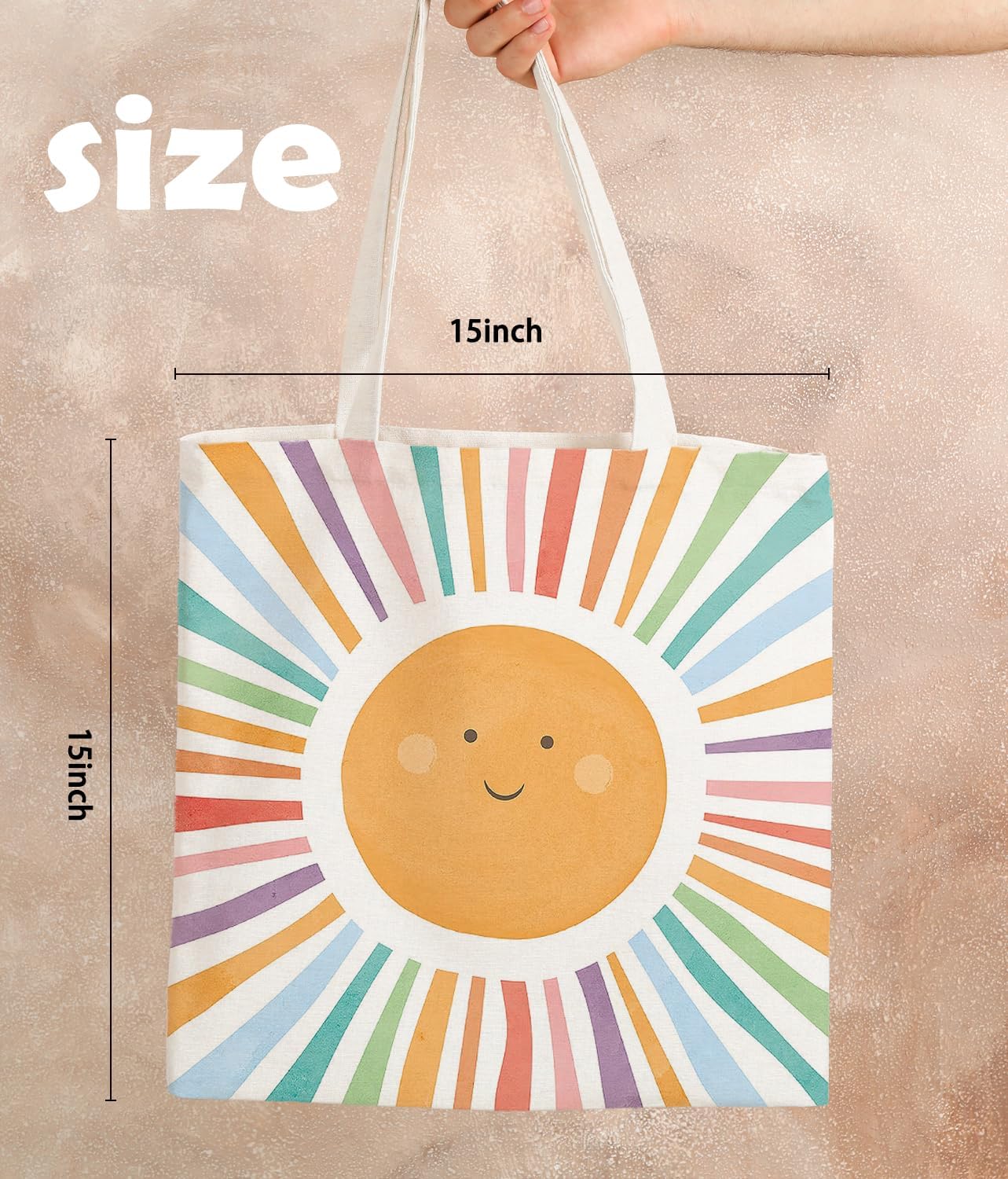 Sunshine Gifts Canvas Tote Bag for Women, Kids tote Bag,Reusable Grocery, Sunshine Gifts Shopping Bag, Birthdays Gift for Women Holiday - Image 4