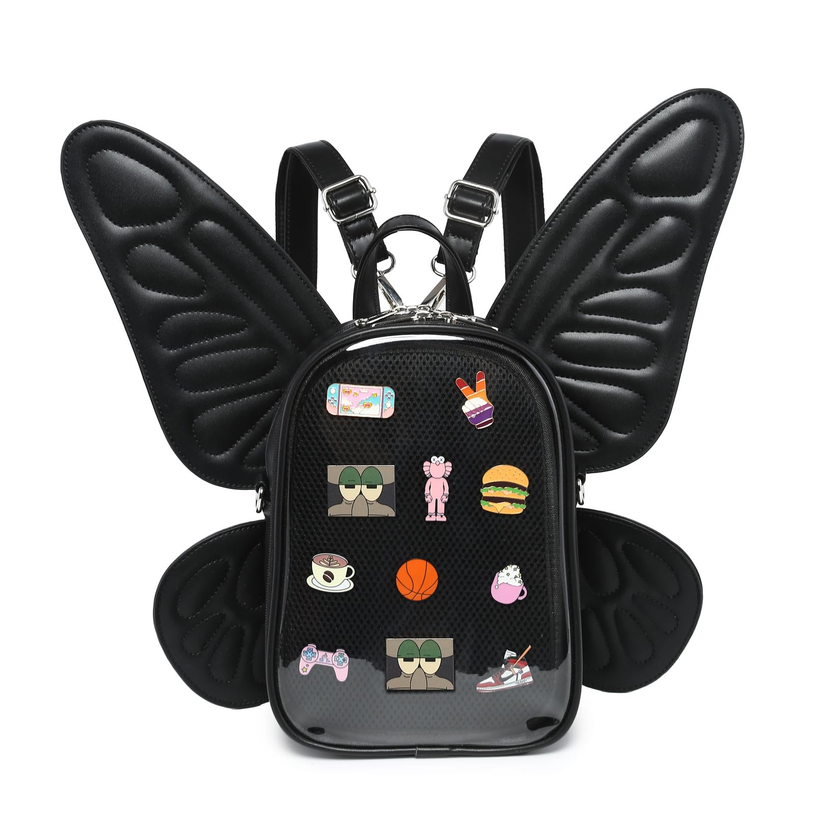 CHERRY SAUCE Ita Bag Backpack Butterfly Wings Fashion Purses and Handbags JK Bags Detachable Straps with Pin Display