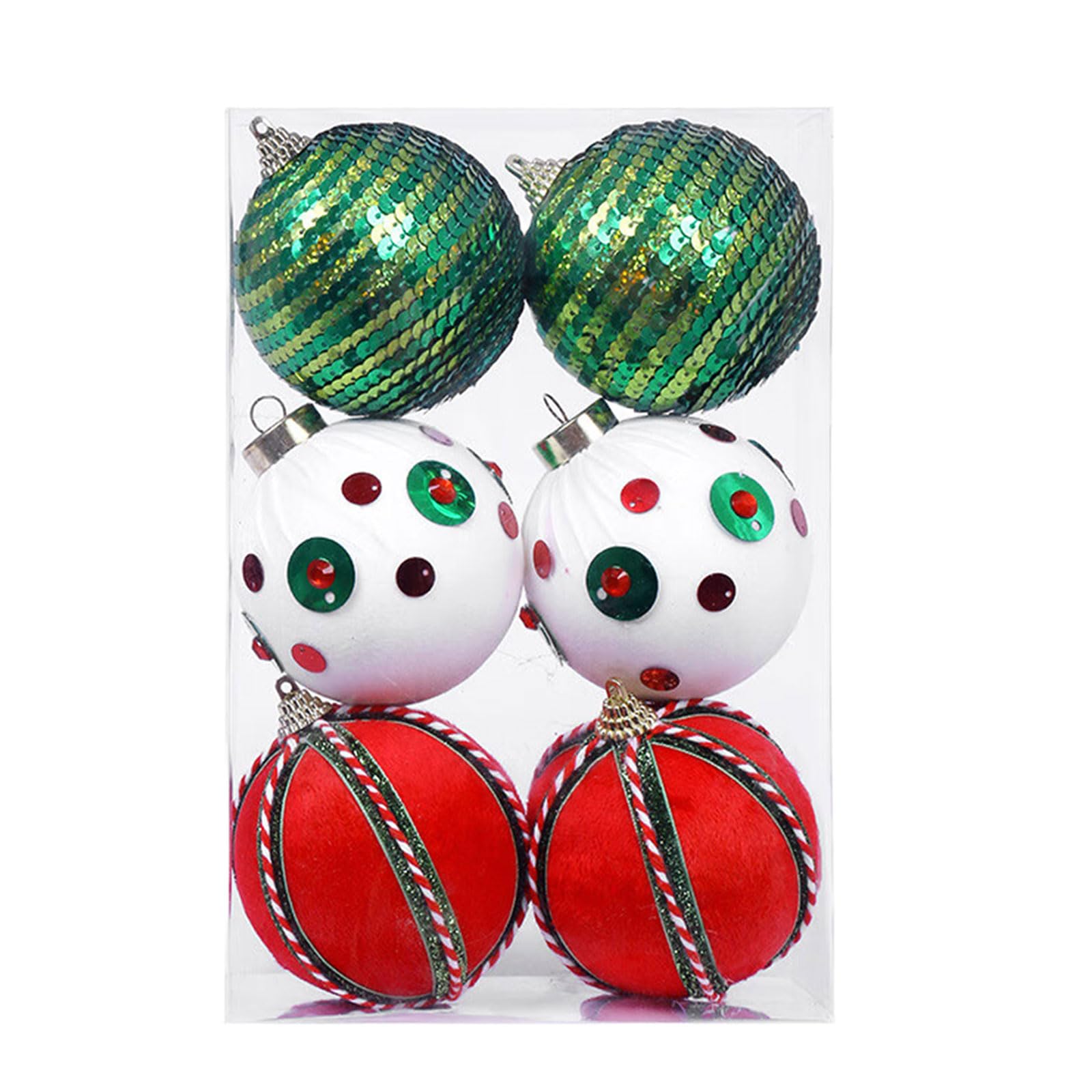 carotoe Festival Plush Ball Decorations 8cm Colorful Spots Christmas Tree Ornaments Easy Hanging Decorative Designs Spheres Christmas Tree Plush Ornaments with Dots