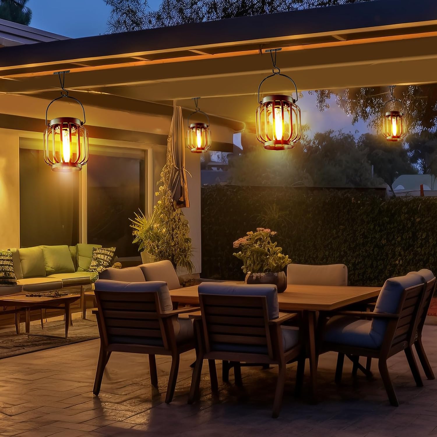 Solar Lanterns Outdoor Waterproof Hanging Lights for Outside, Solar Table Lanterns, Wall Lantern Lights for Porch, Patio, Yard, Garden and Pathway Decor
