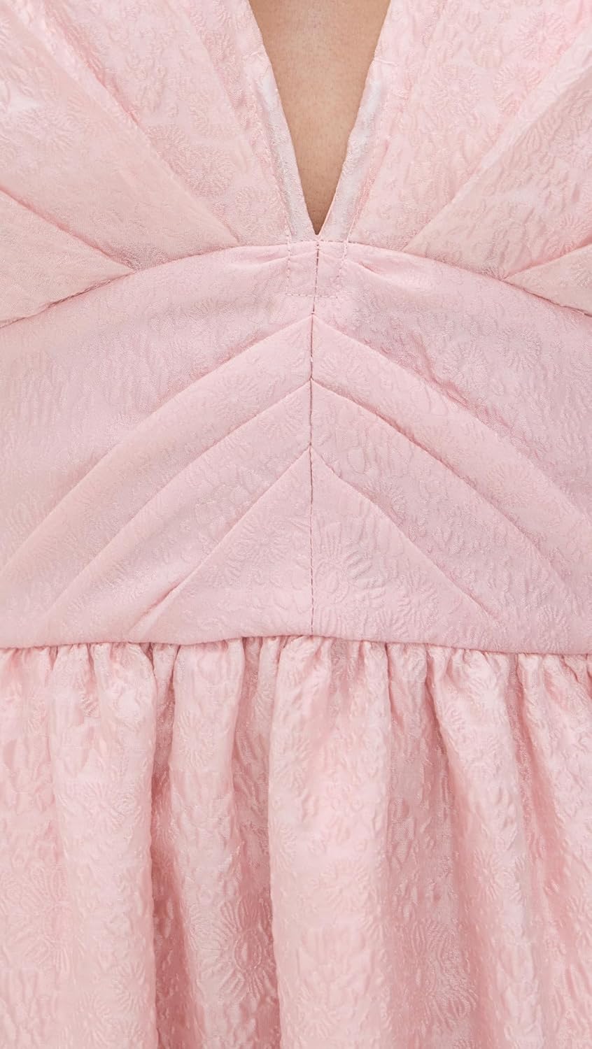 Sea Women's Florence Embossed Puff Sleeve Midi Dress - Image 5