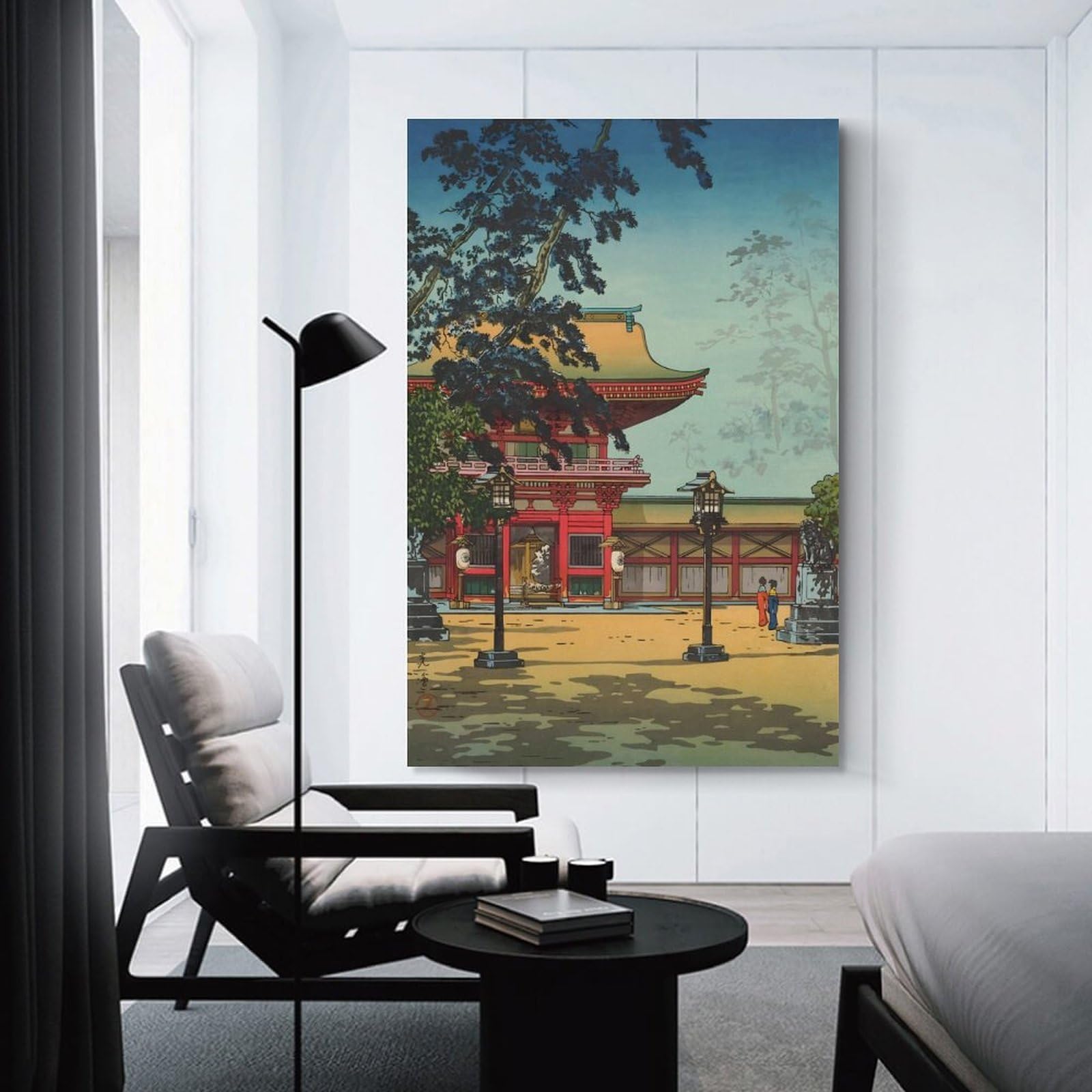 Junmoney Unframe-Hakozaki Hachimangu Temple Hakozaki Hachimangu Temple Wall Art Print, 08X12inch(20X30cm), For Corridors, Hallways Or Apartment Entries, Wall Decor To Refresh Empty Corners