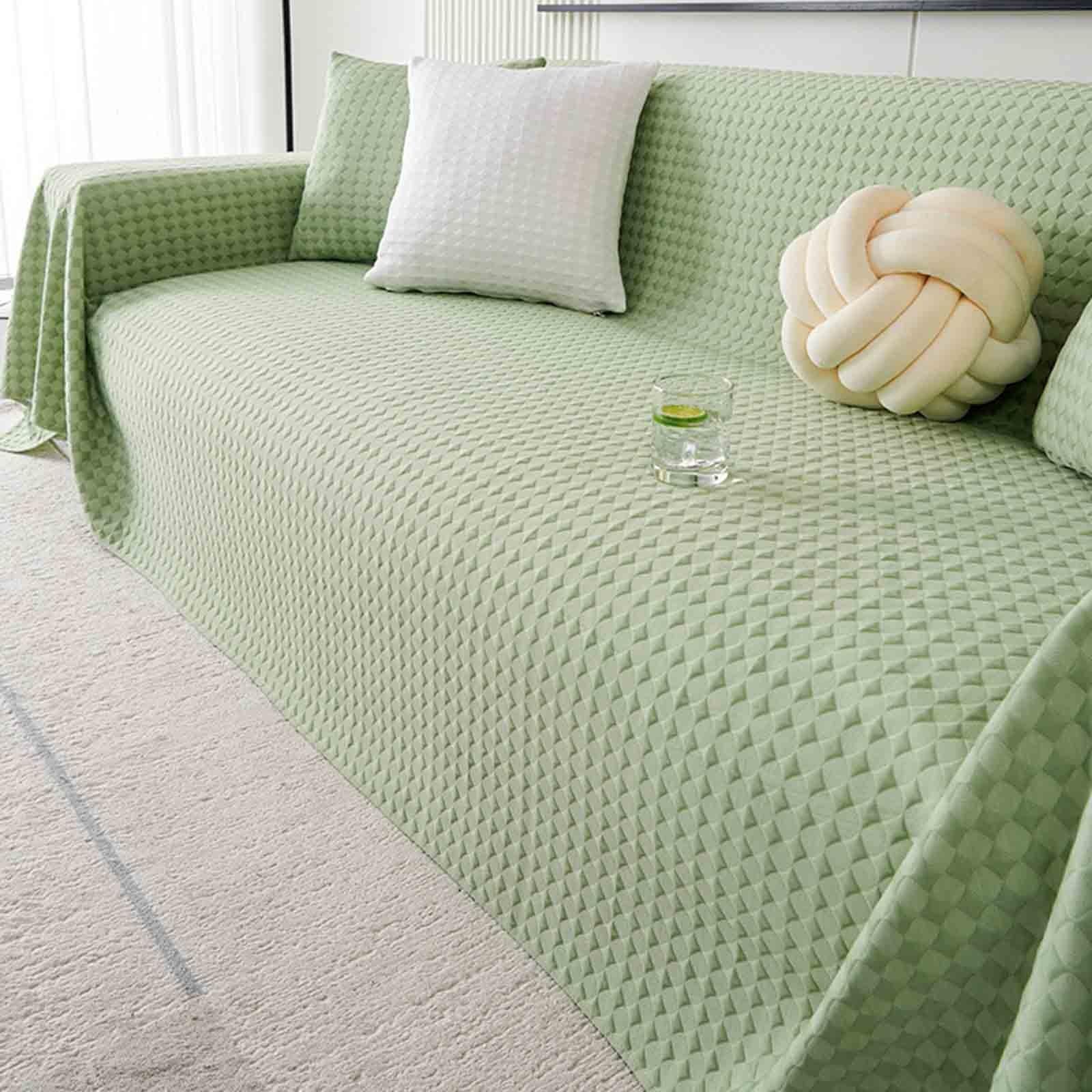 Couverture de canapé en coton tricoté anti-taches pour protéger grand mobilier