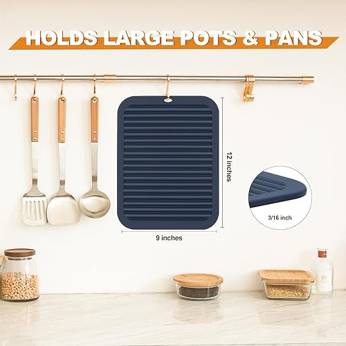 Miniatura 7 de Joyhalo Paquete de 4 salvamanteles de silicona para ollas y sartenes calientes, salvamanteles resistentes al calor de 480 para platos calientes,