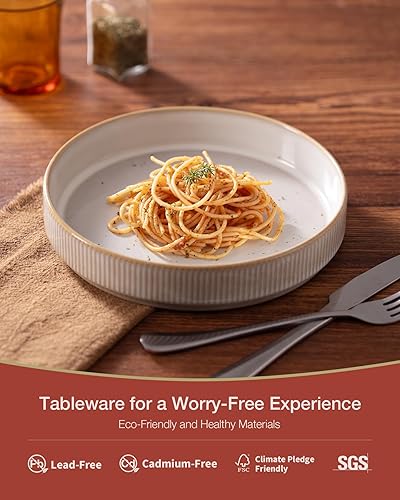 Miniatura 3 de famiware Star - Juego de 4 cuencos para pasta de 7.5 pulgadas, doble esmaltado, apilables, perfectos para tu amigo para inauguración de la casa,