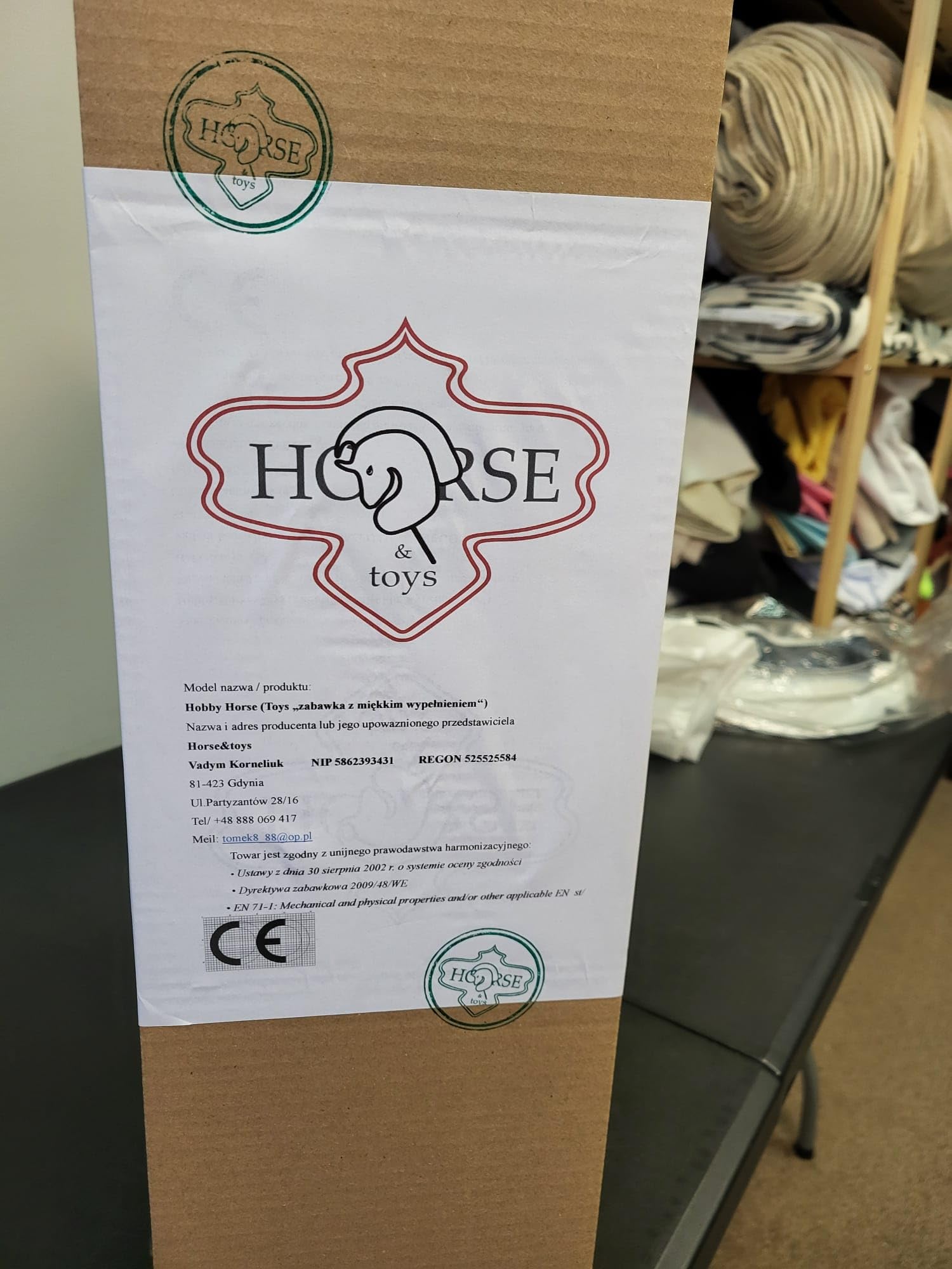 Hobby Horse - Cavallo hobby, formato A3 (cavallo su un bastone) (bianco)