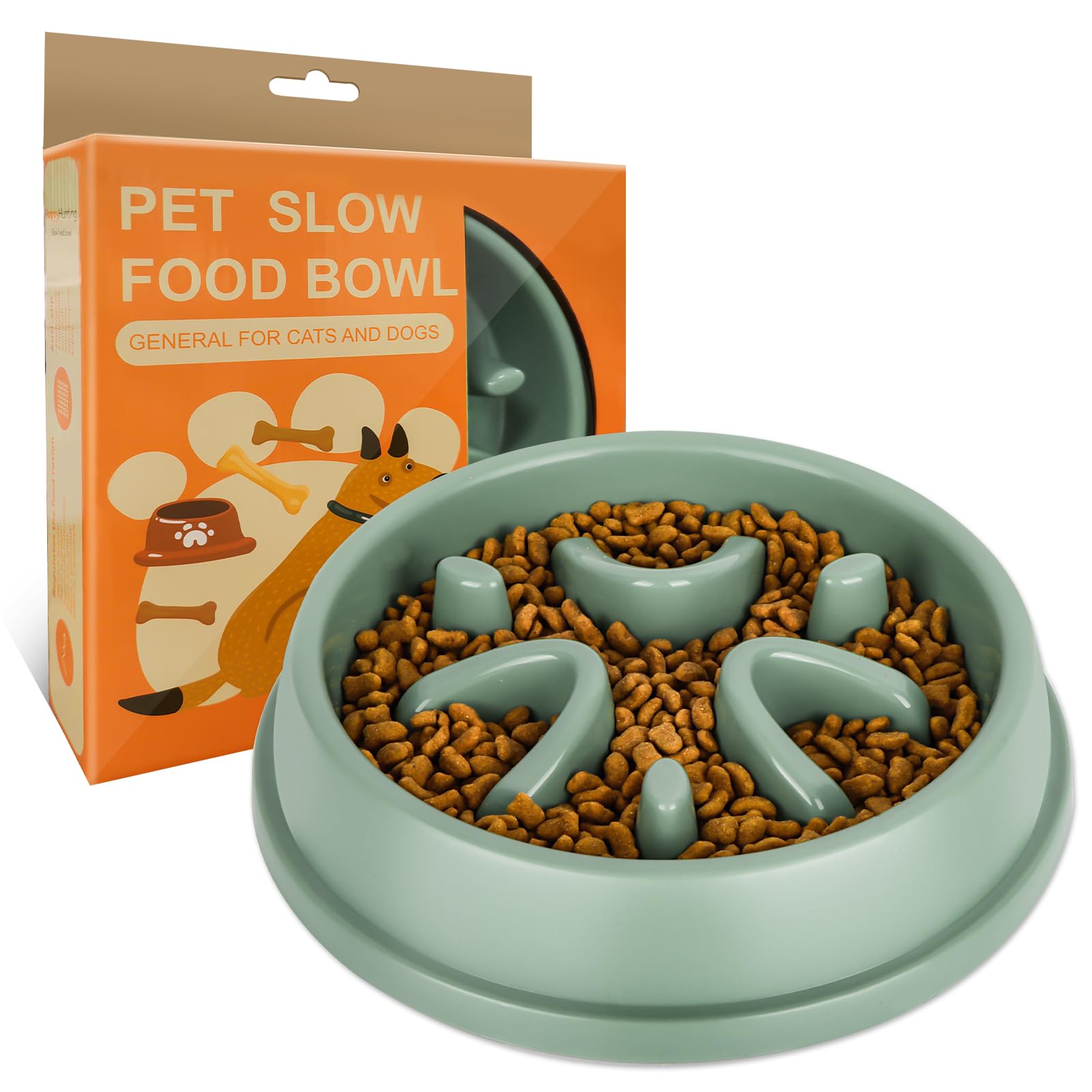 MOXYOY Slow Feeder Dog Bowl, Anti Choke Dog Bowl with Anti-slip Washers, Anti Bloat Pet Promotes A Healthy Diet and Slow Down Eating for All Small/Medium/Large Pets