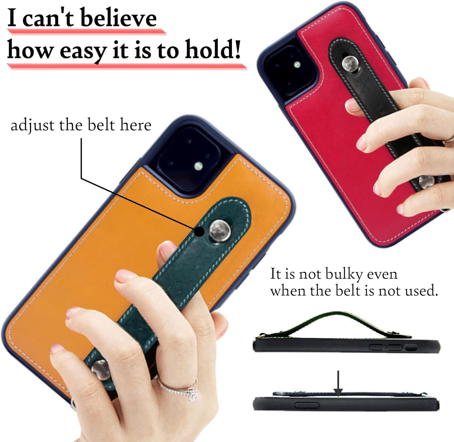 hanatora] Compatible with iPhone XR Case Italian Leather Smartphone Case Fall Prevention Impact Stand Function Handy Belt Hand Made Strap Hall Natural Yellow Plain Design GH-XR-Natural-M