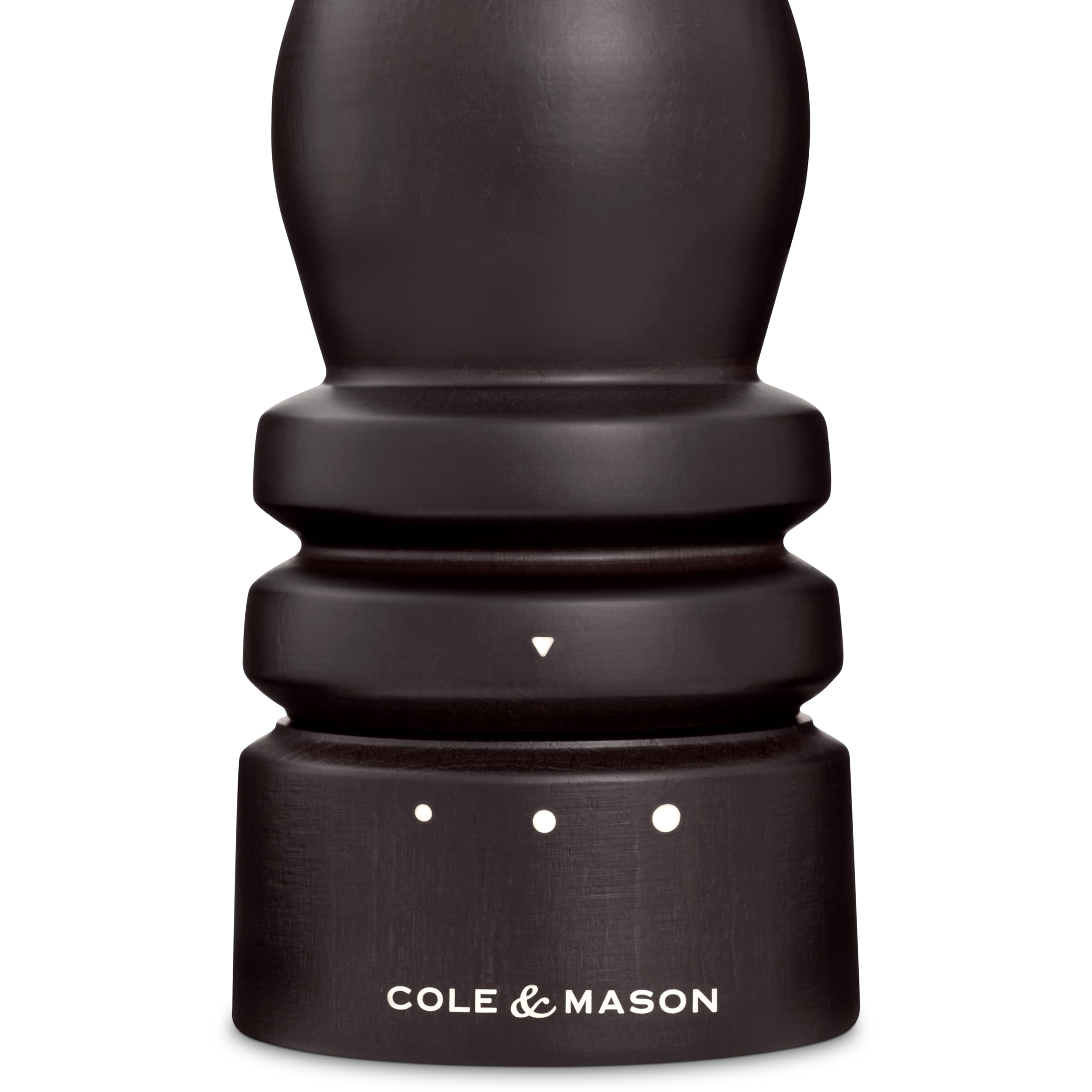 Cole & Mason London Molinillo de Sal, Mecanismo de Cerámica, 3 Grados de Molienda Ajustable, Madera de Haya Chocolate, Molinillo de Especias Recargable, Manual, 22 cm