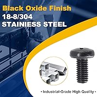 Vista 3 de Kit de tornillos para matrícula compatible con tornillos de matrícula BMW/Tesla, cabeza de máquina Phillips 18-8, óxido negro de acero inoxidable