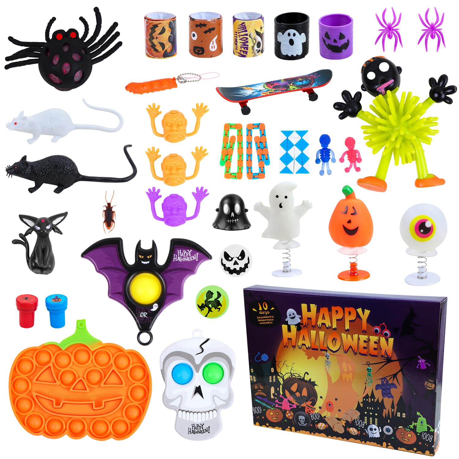 Halloween-Adventskalender 2024 - 24 Mini-Dinosaurier, Countdown-Kalender